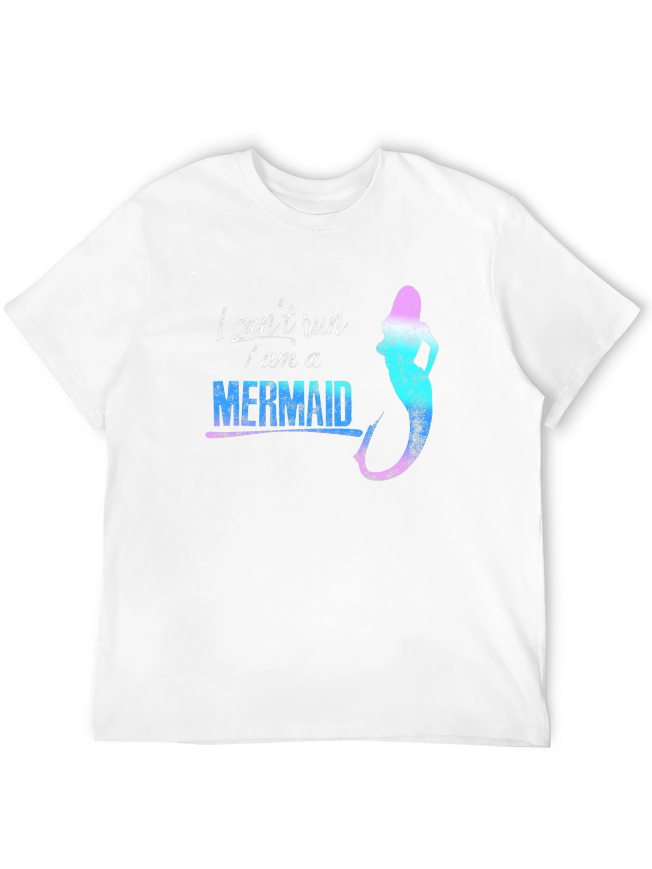 Black Mermaid Graphic Tee - "I Can't Run" Novelty T-Shirt view 12