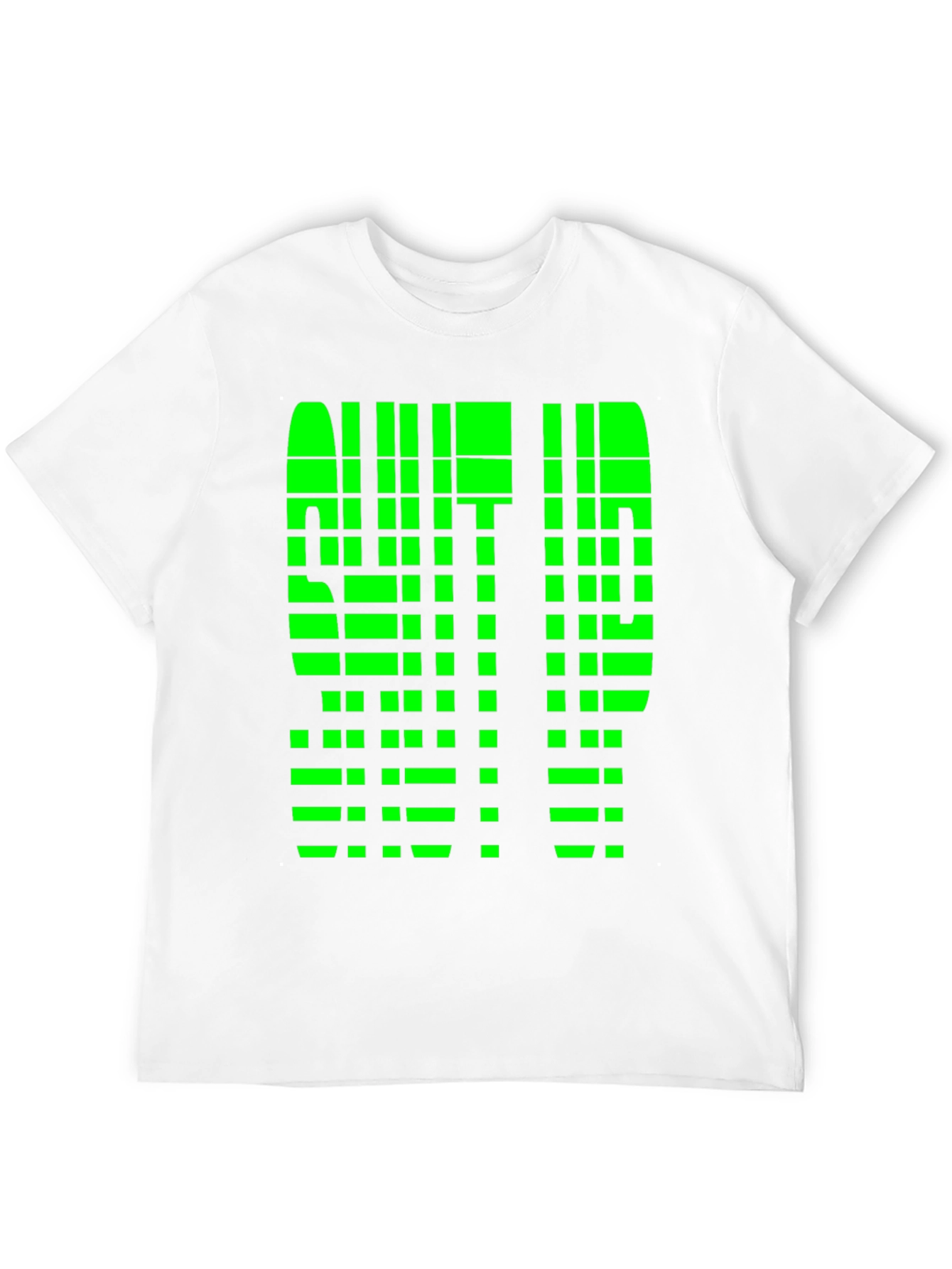 Black Geometric Pixelated Graphic Tee - Shut Up view 12