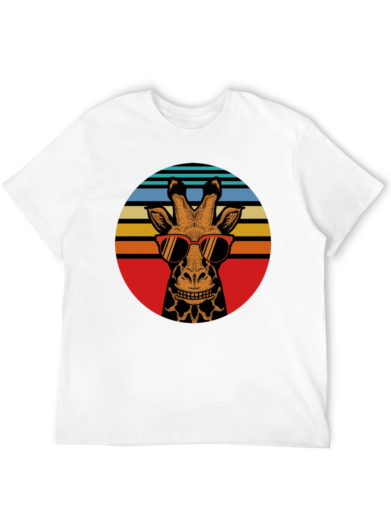 Black Retro Giraffe Sunglasses Graphic Tee view 12