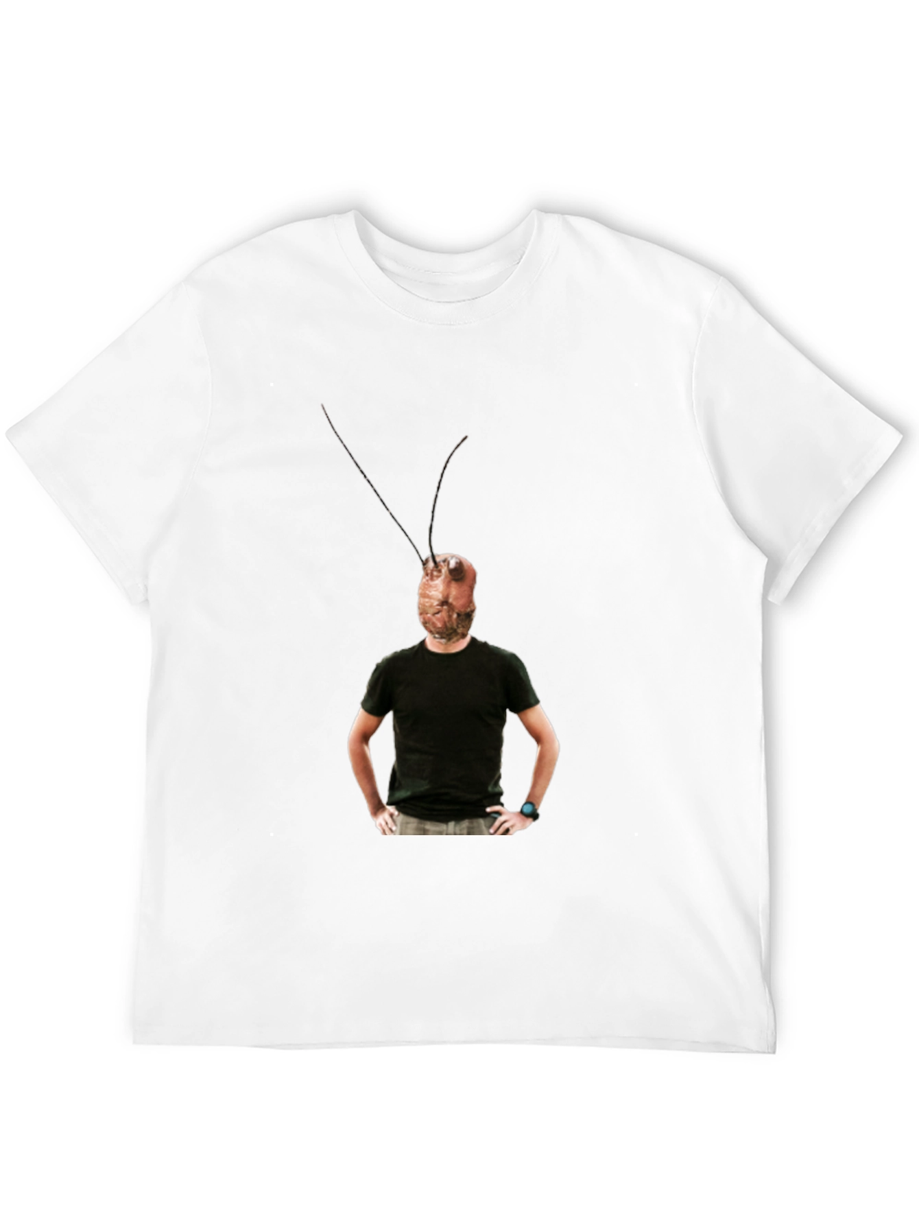 Black Novelty Bug-Head Tee - Adult Humor T-Shirt view 12