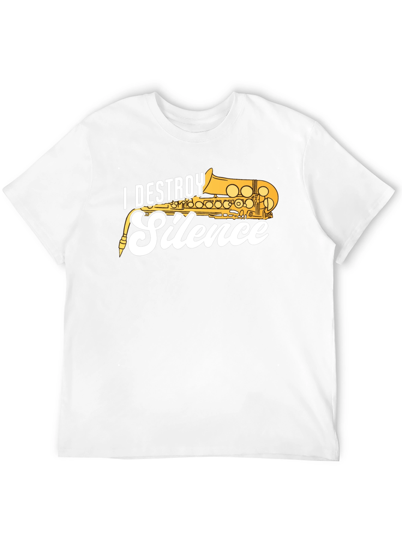 Black I Destroy Silence Saxophone T-Shirt view 12