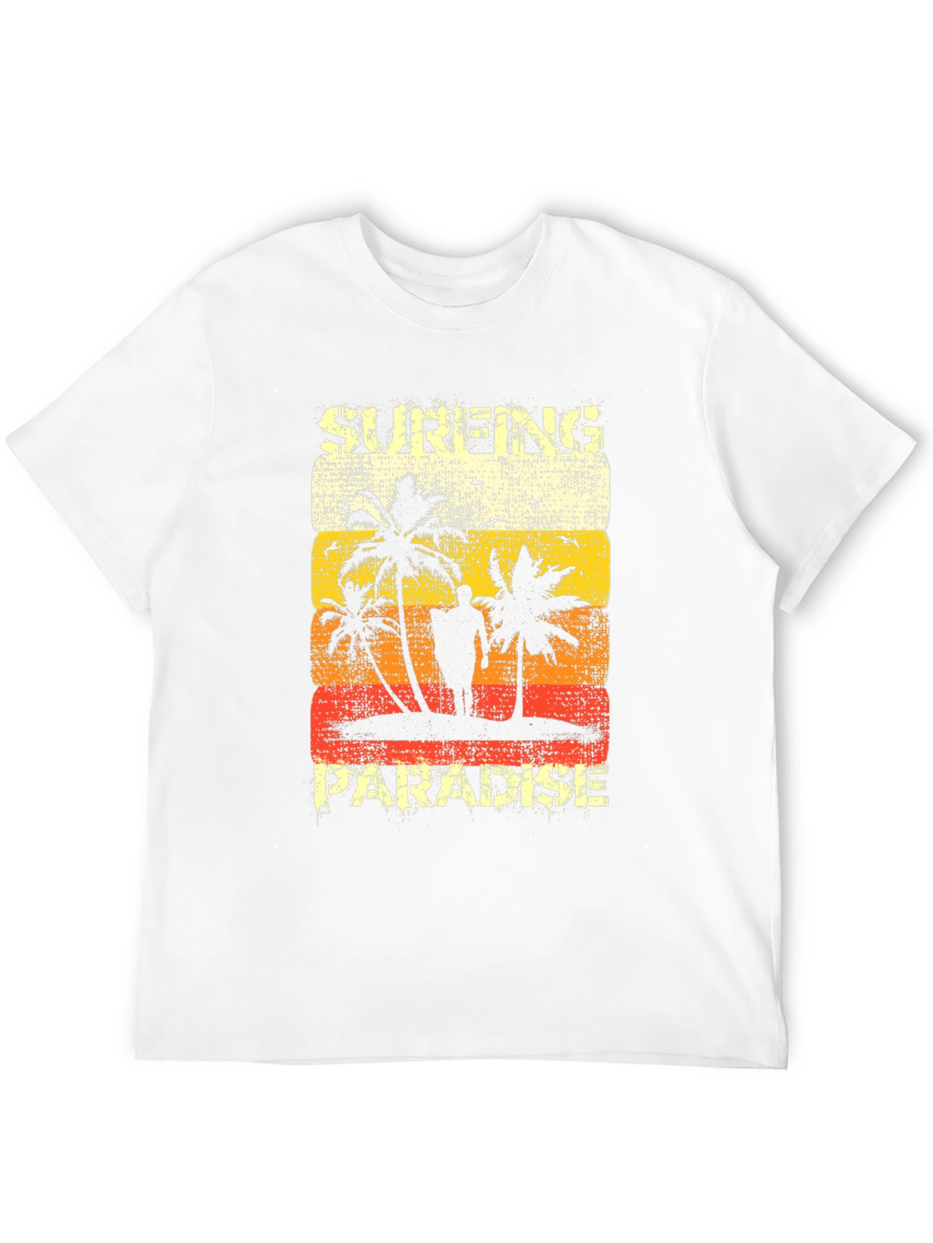 Black Surfing Paradise Graphic Tee - Distressed Beach Design view 12