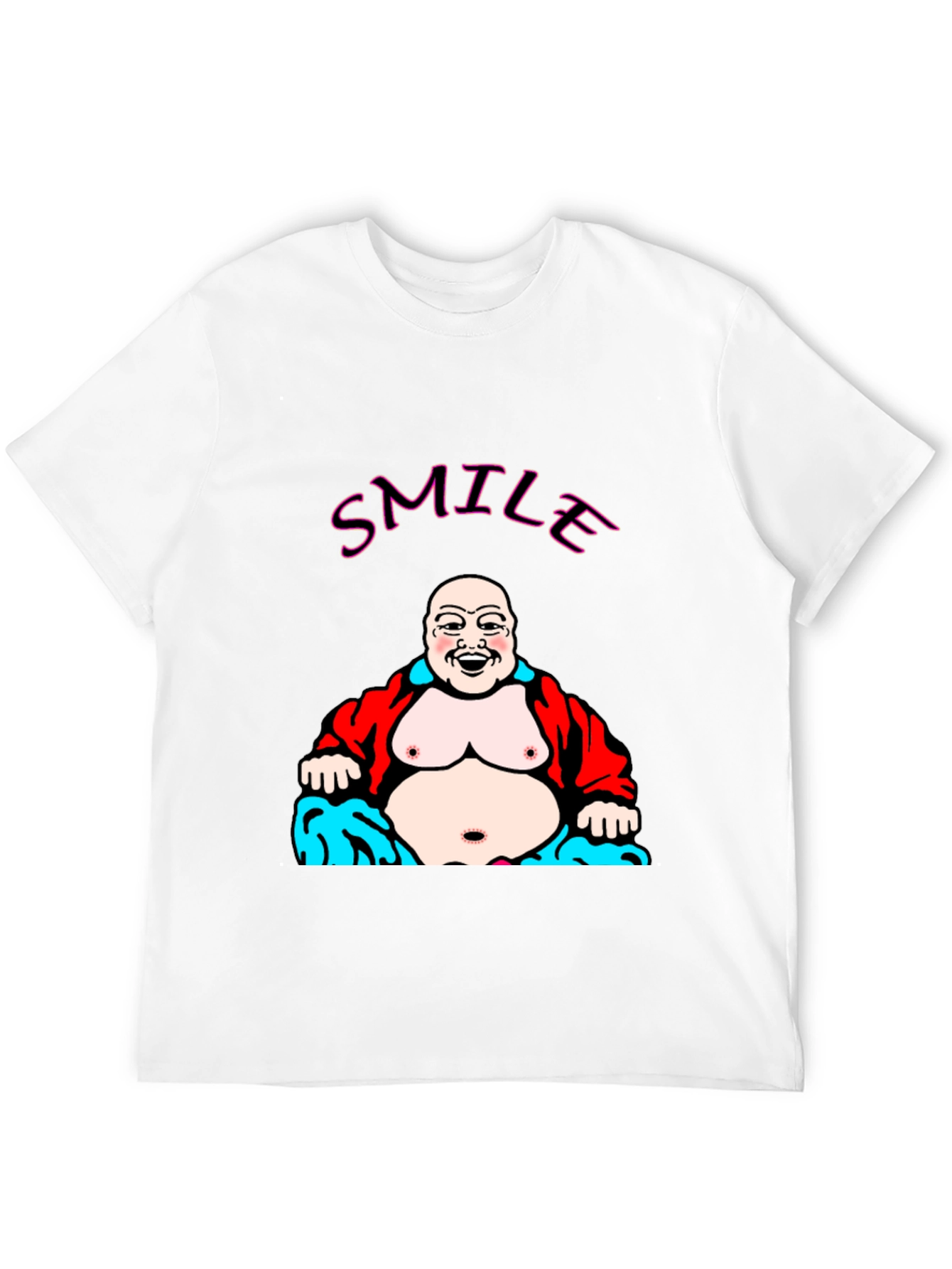 Black Smile Buddha Graphic Black T-Shirt view 12