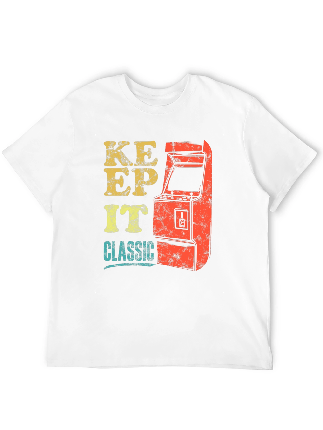 Black Keep It Classic Retro Arcade Gamer T-Shirt view 12