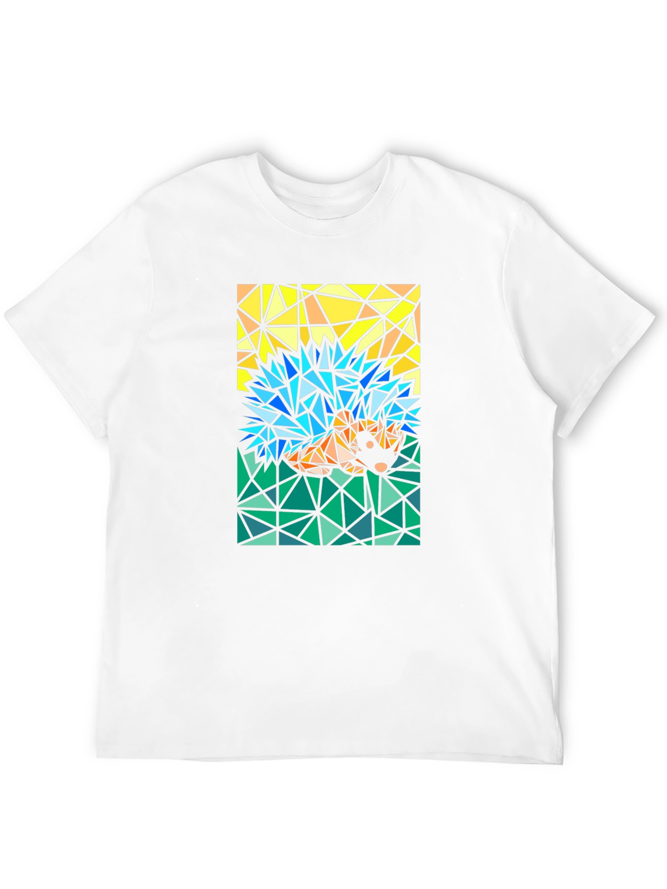 Black Abstract Hedgehog T-Shirt - Geometric Style view 12