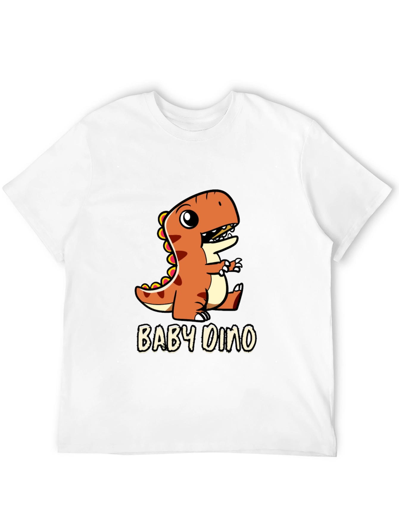 Black Cute Baby Dino Black T-Shirt view 12