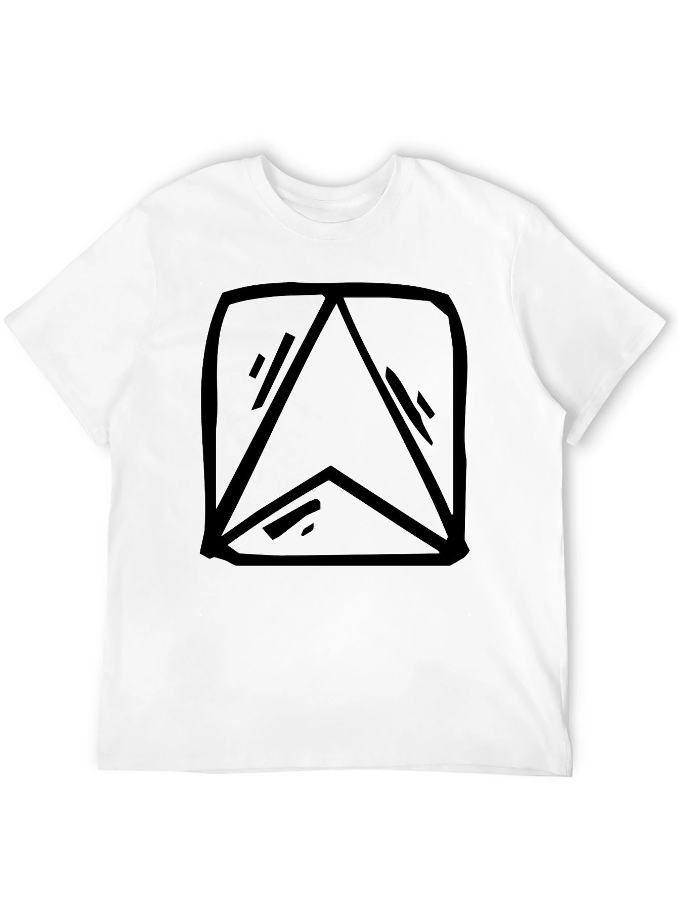 Black Geometric Graphic Black T-Shirt view 12