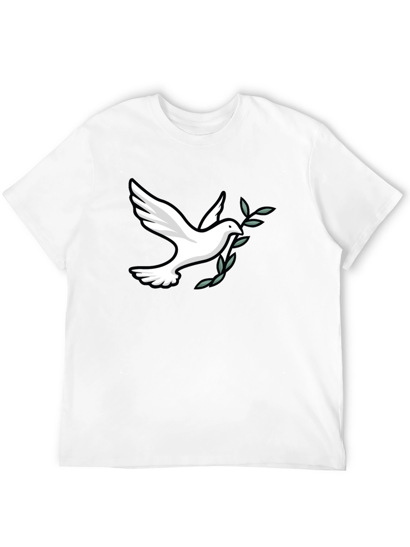 Black Peace Dove Graphic Tee - Soft Black Cotton Blend view 12