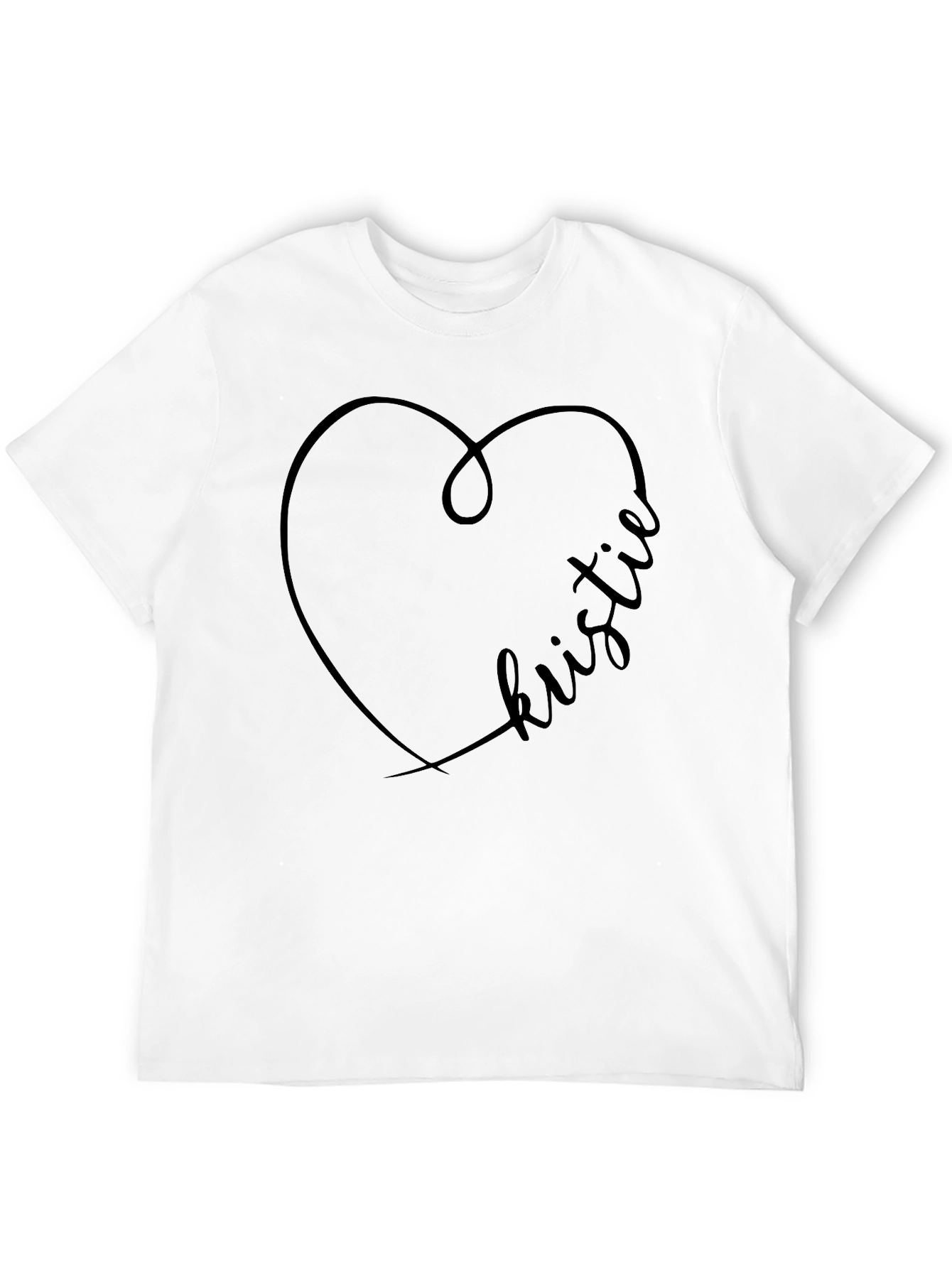Black Kristie Heart Tee - Personalized Black Shirt view 12