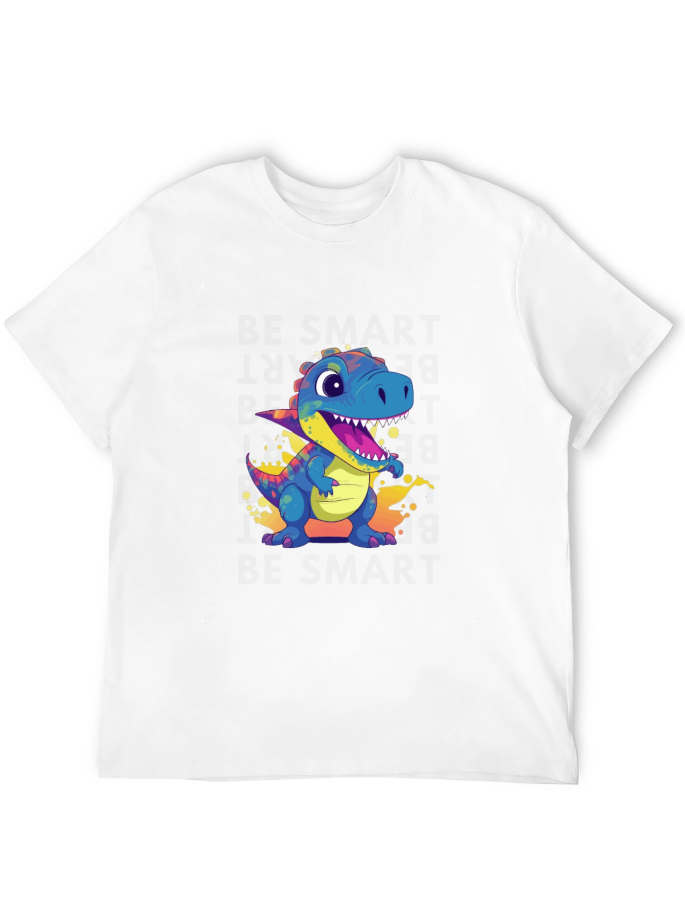 Black Cartoon Dinosaur Black T-Shirt view 12
