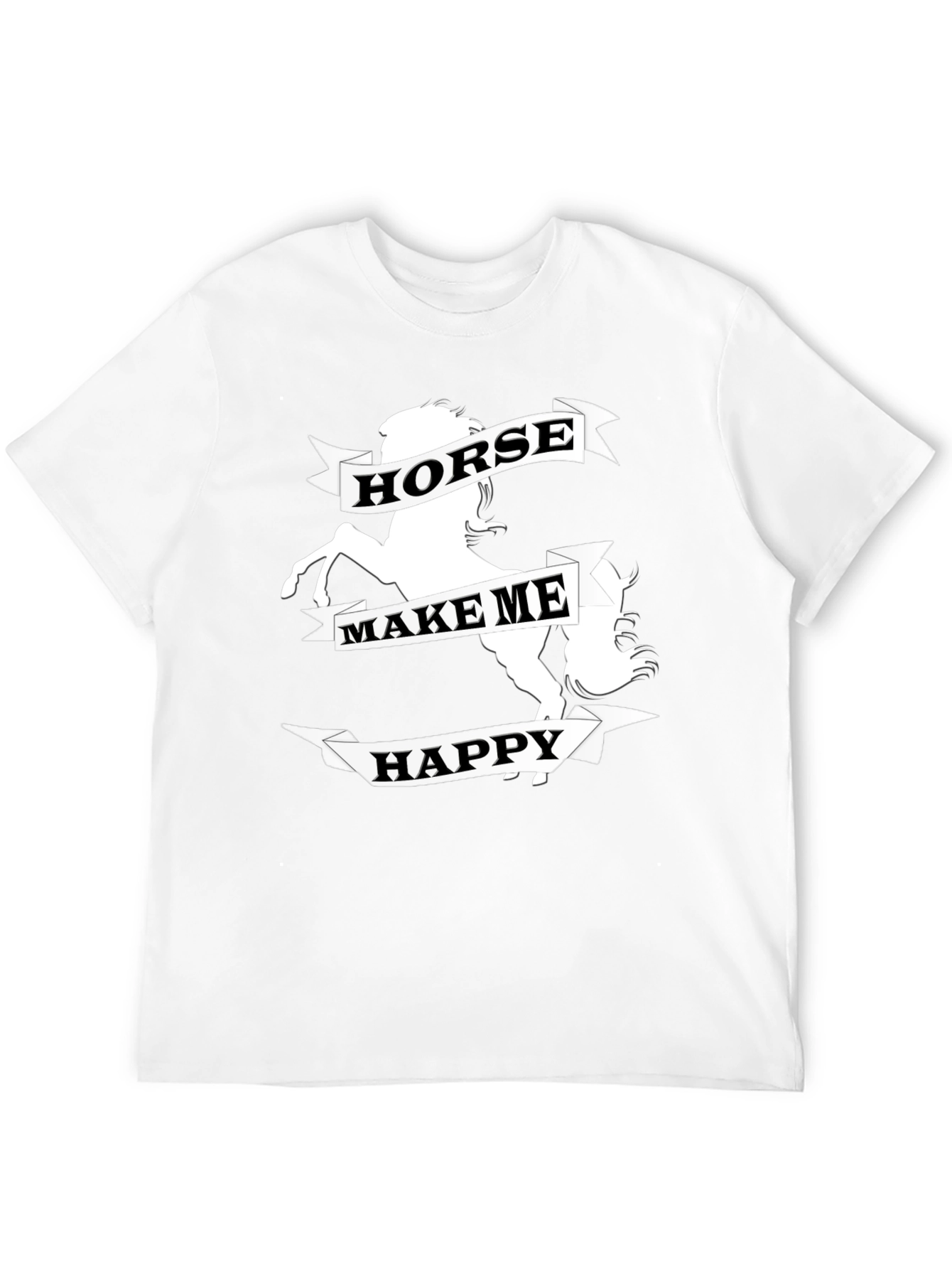 Black Horse Make Me Happy Graphic Tee - Black view 12