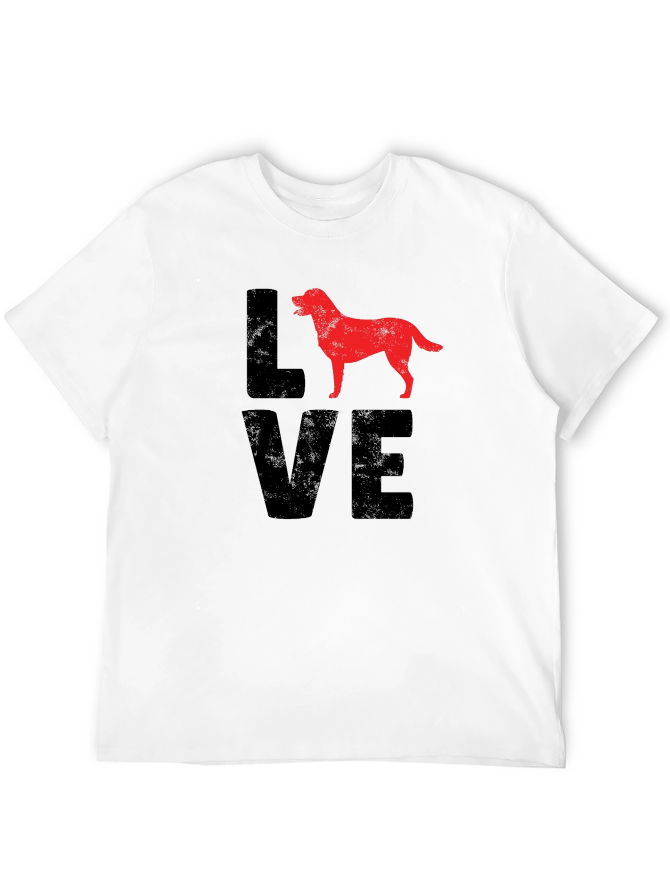 Black Love Dog Graphic Tee - Black Cotton Casual T-Shirt view 12