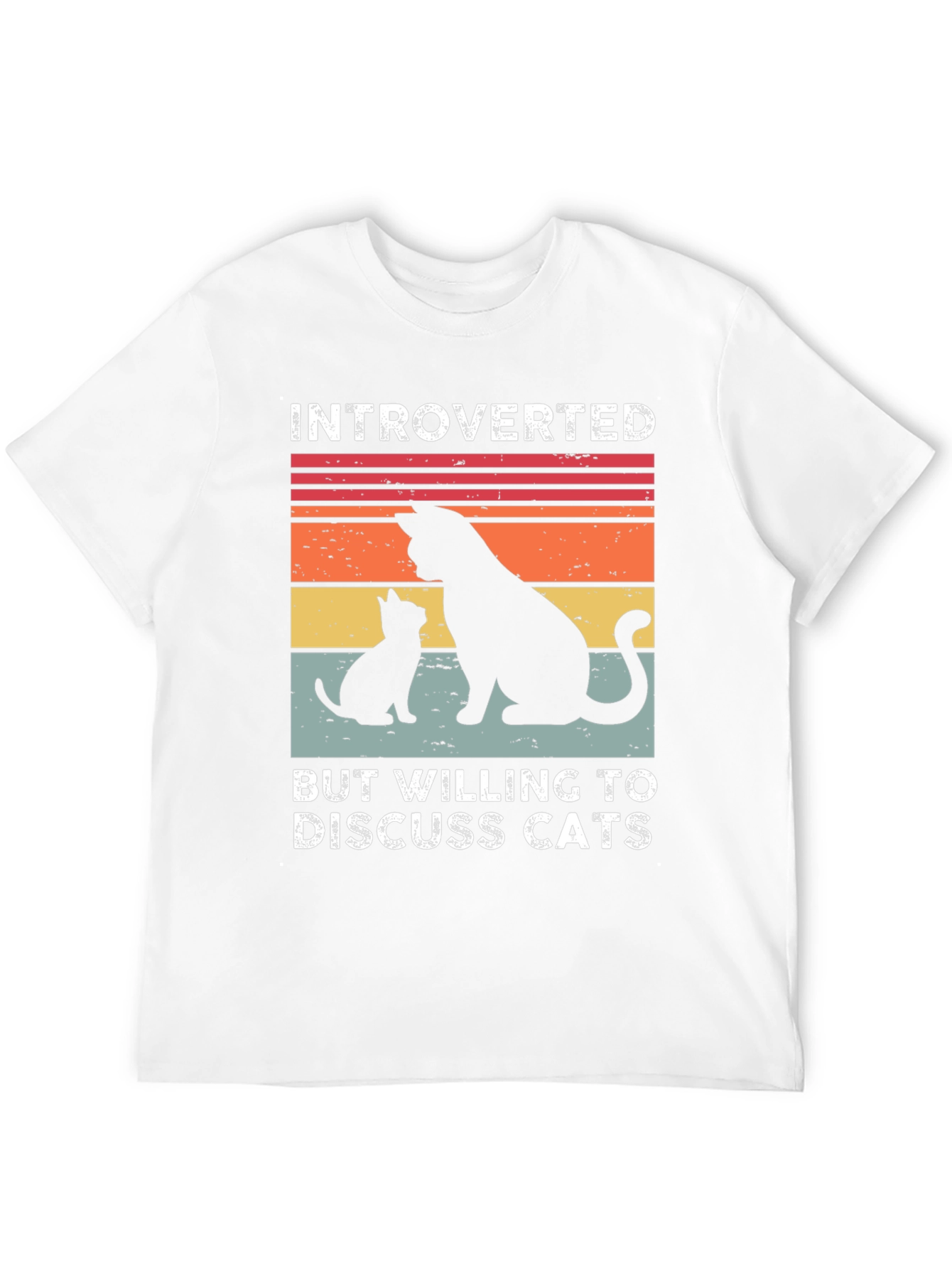 Black Introverted Cat Lover Tee - Discuss Cats! Unisex Shirt view 12