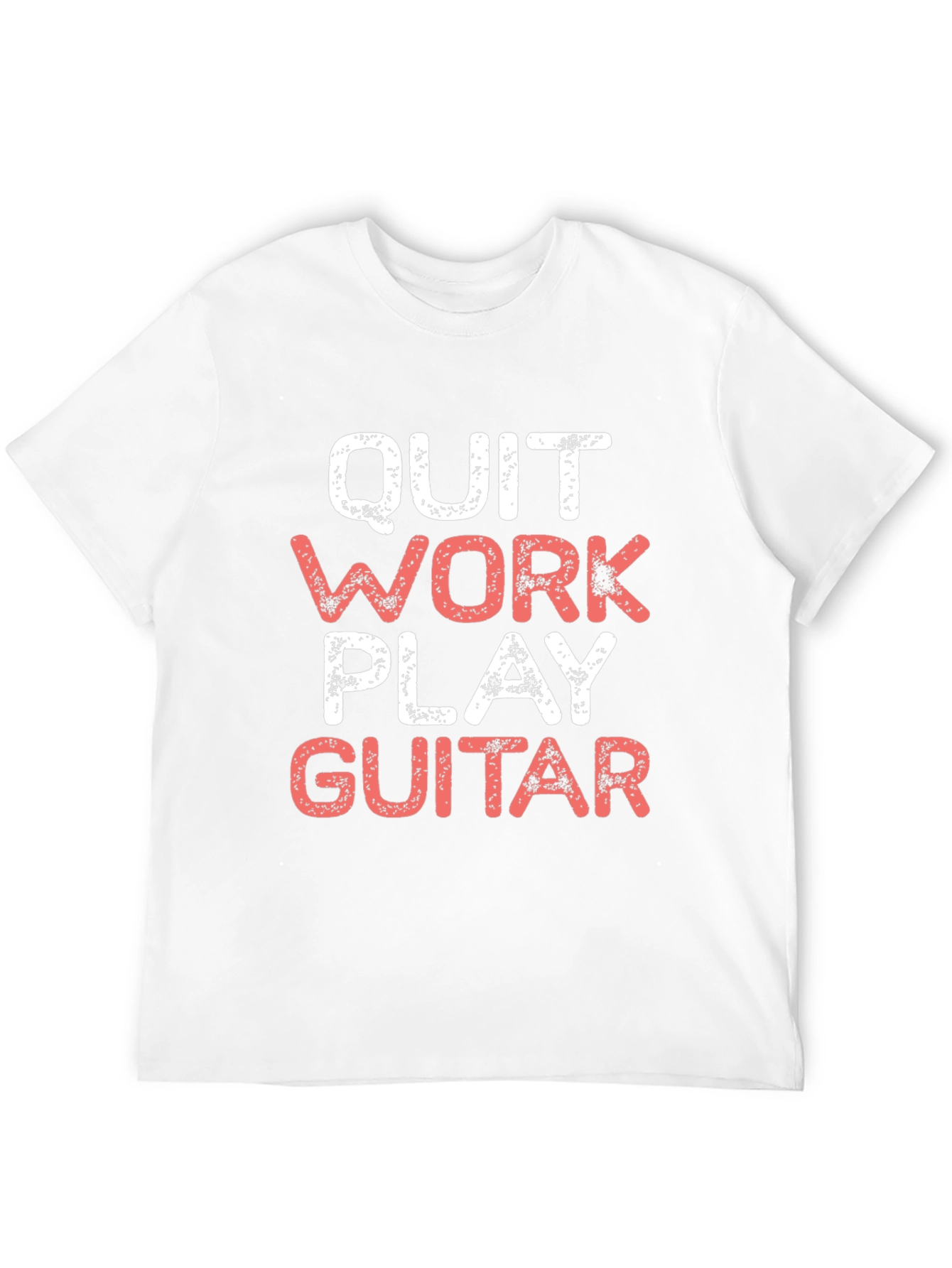 Black Quit Work Play Guitar Graphic Tee view 12
