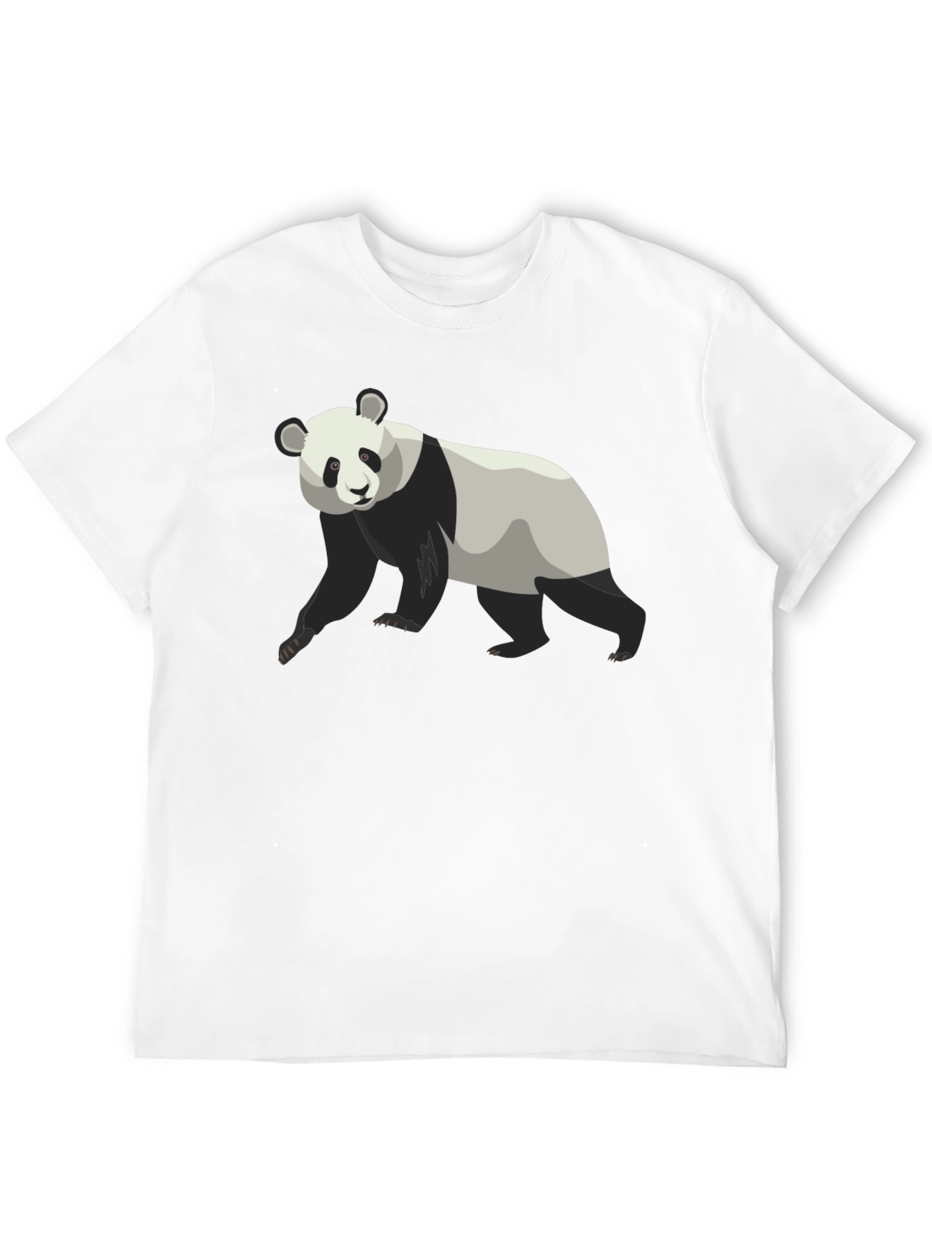 Black Panda Bear Graphic Tee - Black Cotton T-Shirt view 12