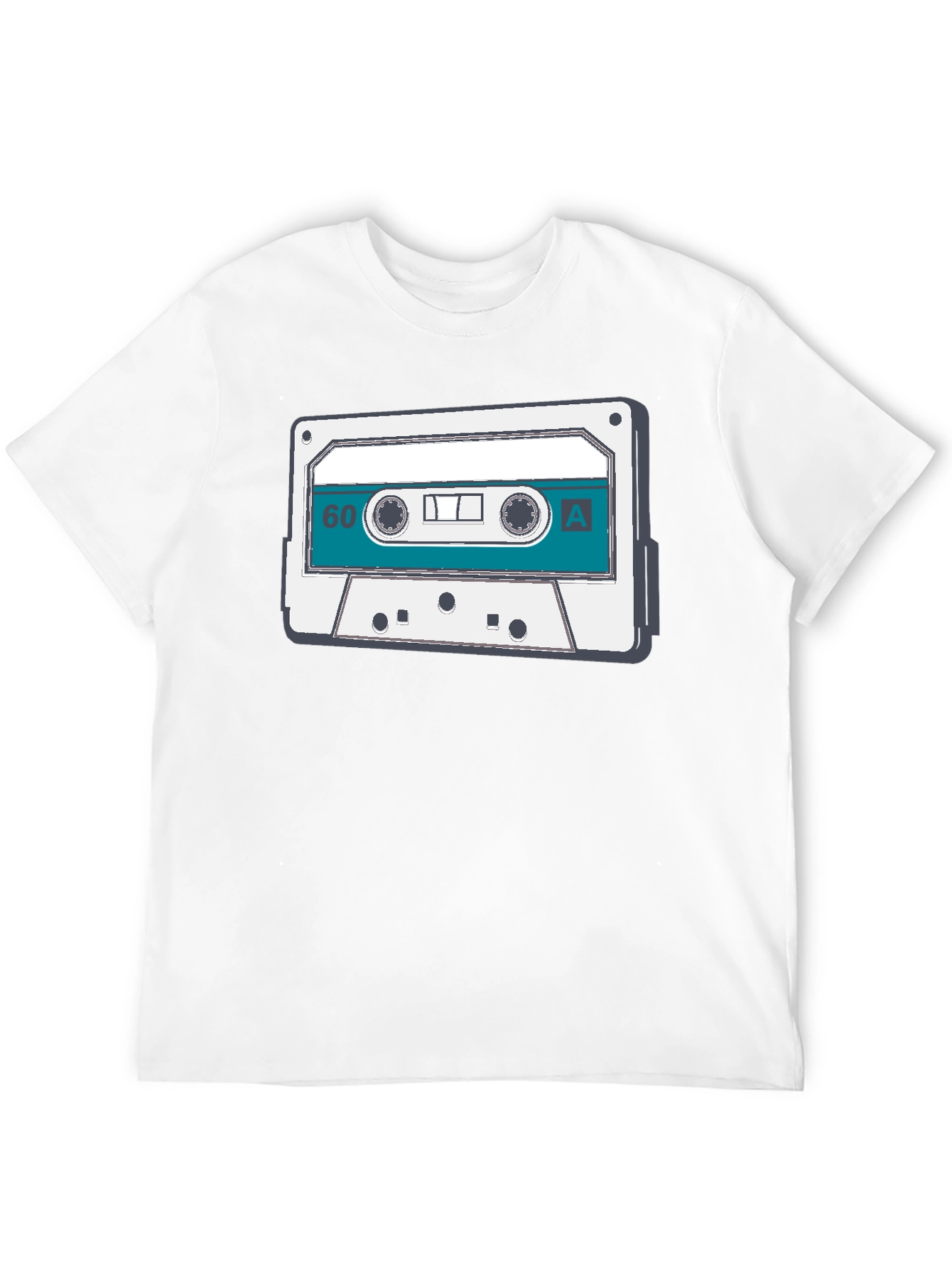 Black Retro Cassette Tape Graphic Tee - Vintage Music Lover Shirt view 12