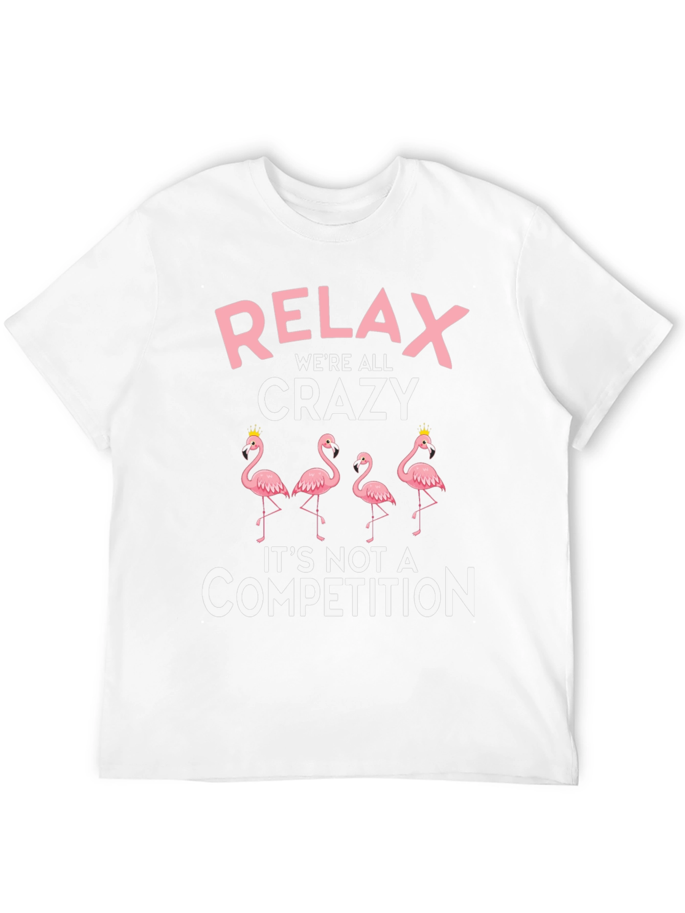 Black Relax We're All Crazy Flamingo Graphic Tee view 12