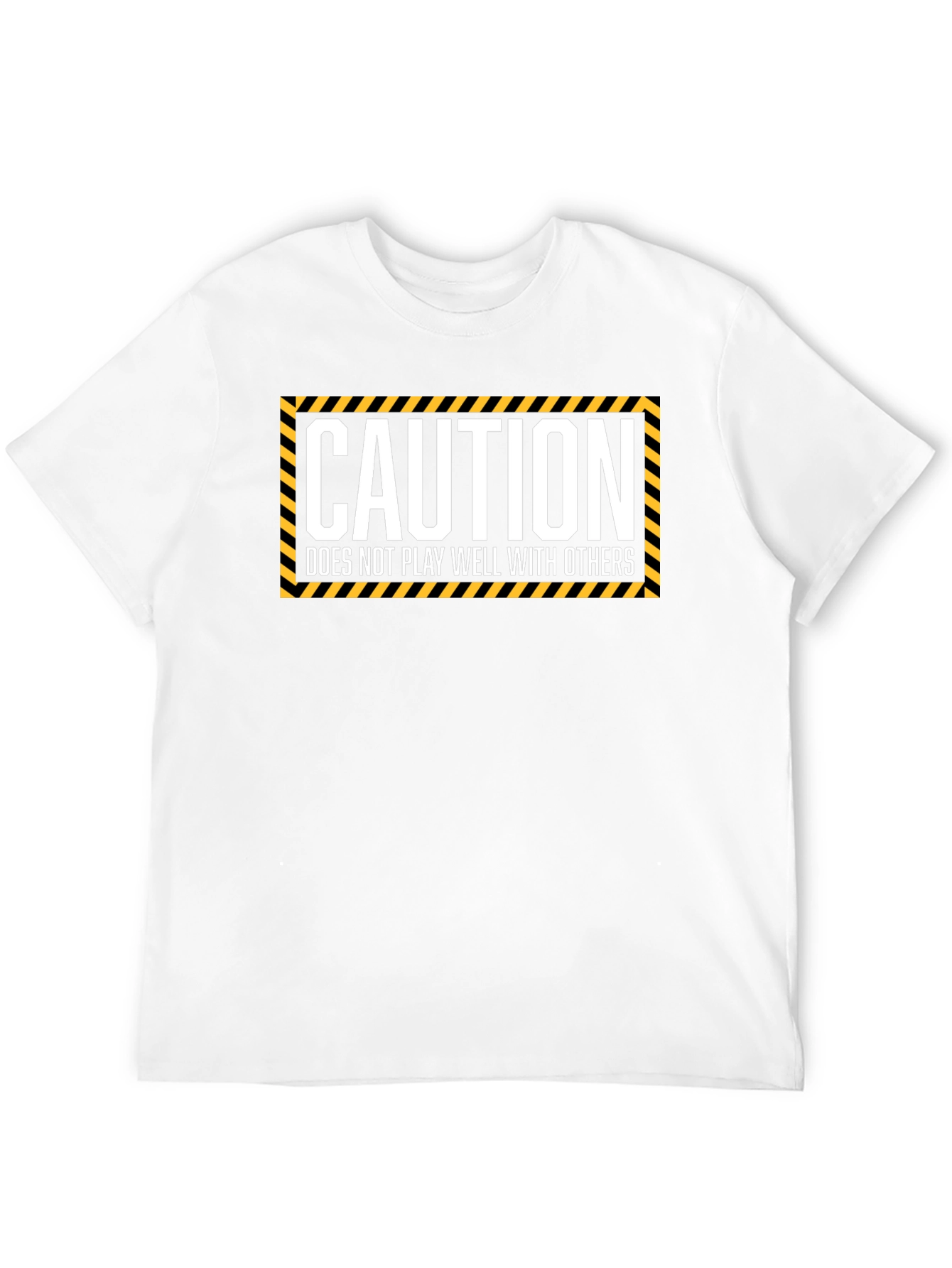 Black Caution: Does Not Play Well With Others T-Shirt view 12