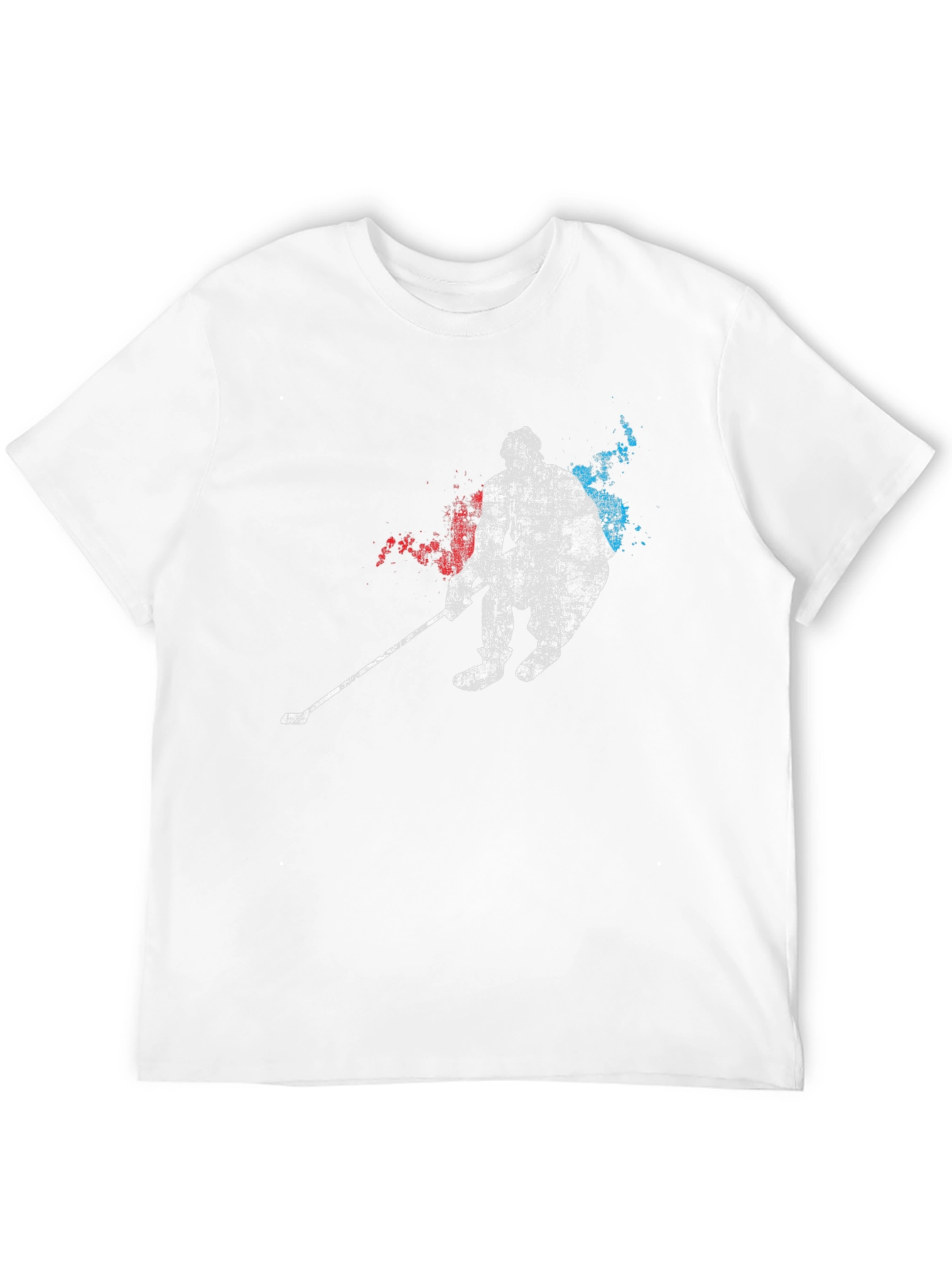 Black Hockey Player Graphic Tee - Black Cotton Blend view 12