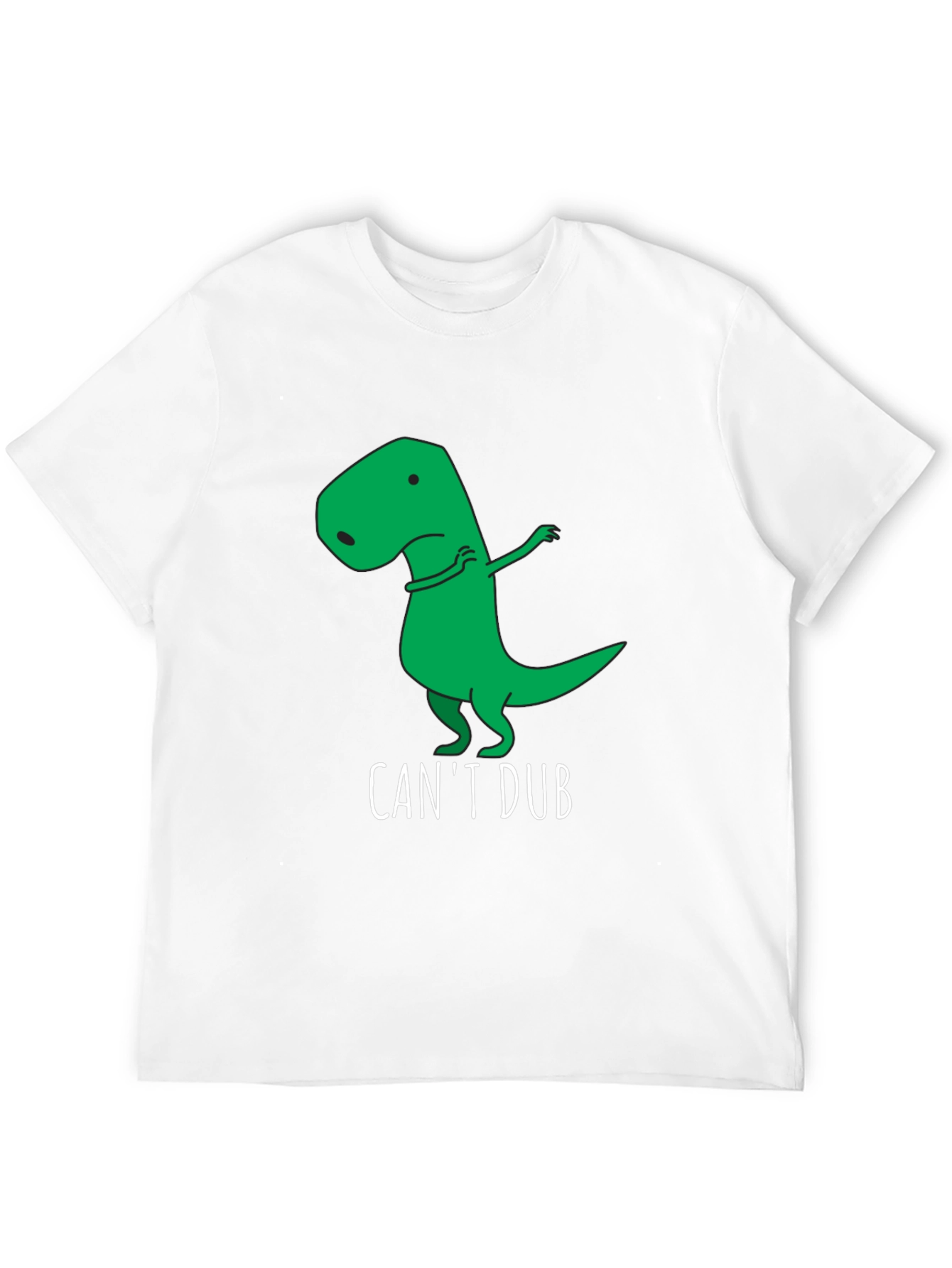 Black Funny "Can't Dub" Dinosaur T-Shirt view 12