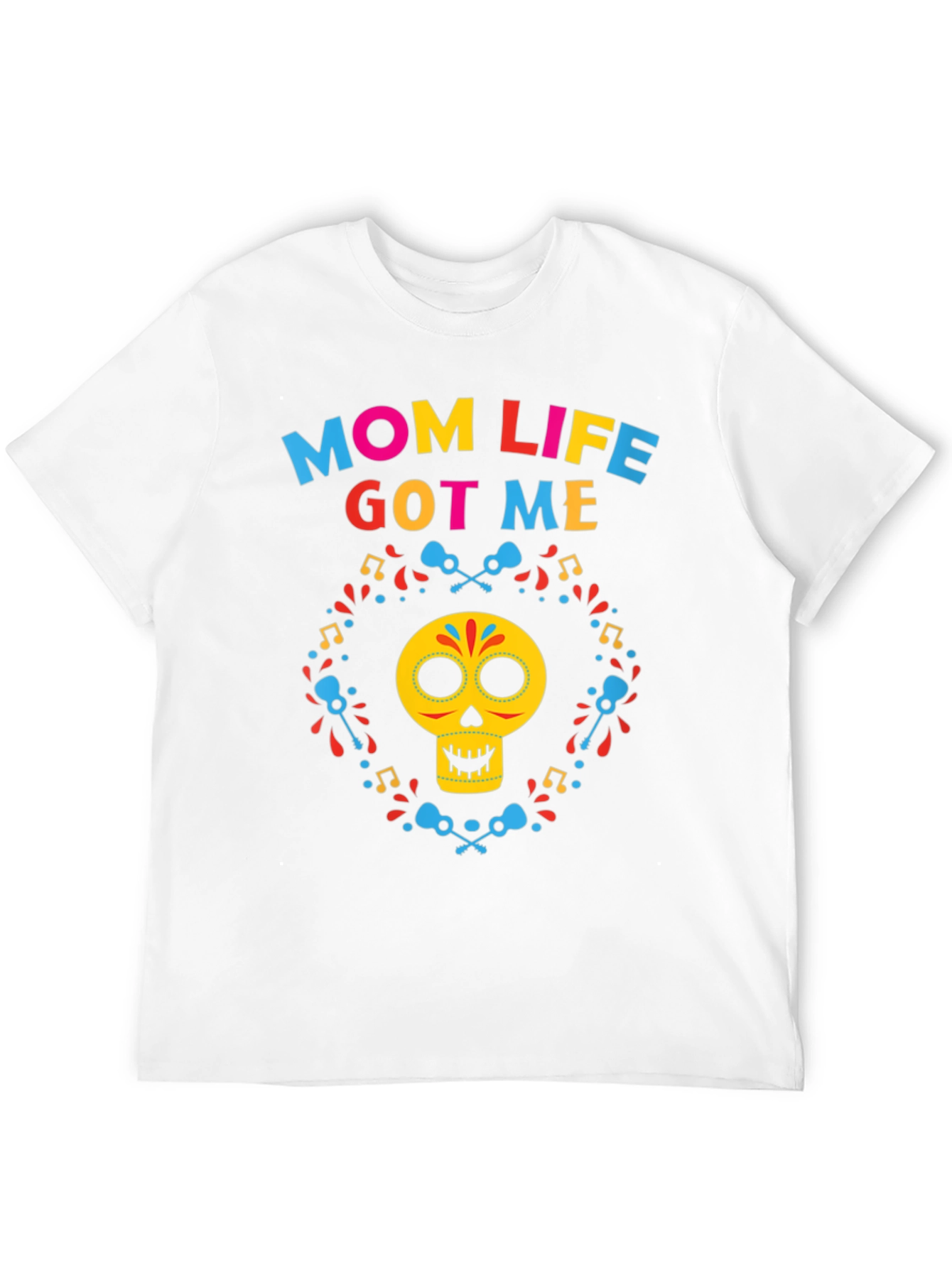 Black Mom Life Got Me Day of the Dead T-Shirt view 12