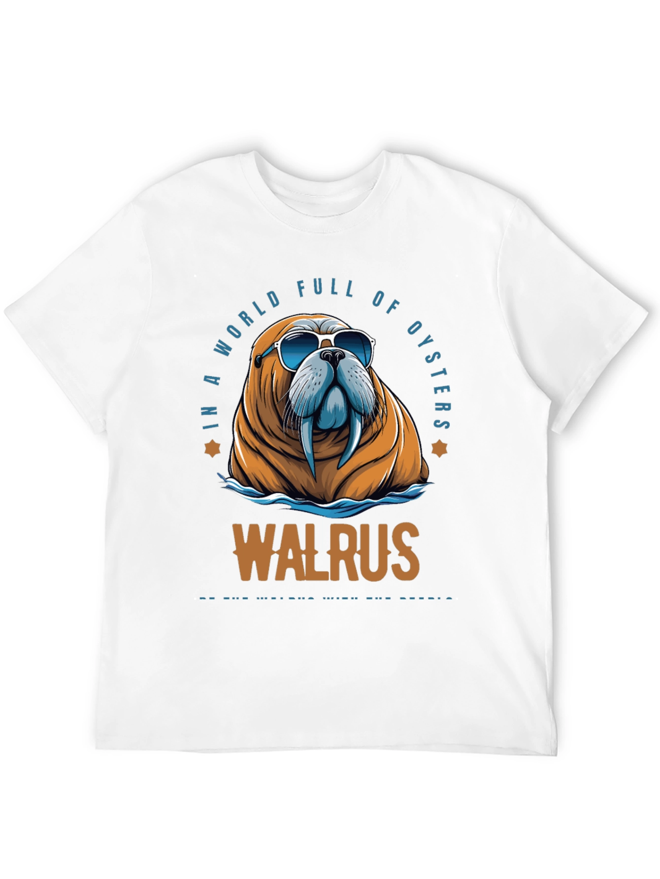 Black Cool Walrus Graphic T-Shirt view 12