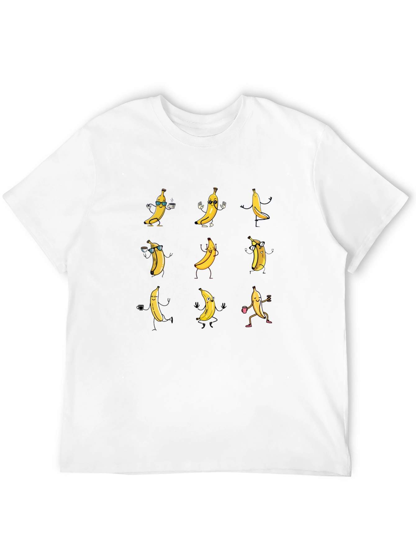 Black Dancing Bananas Graphic Tee - Black Cotton T-Shirt view 12