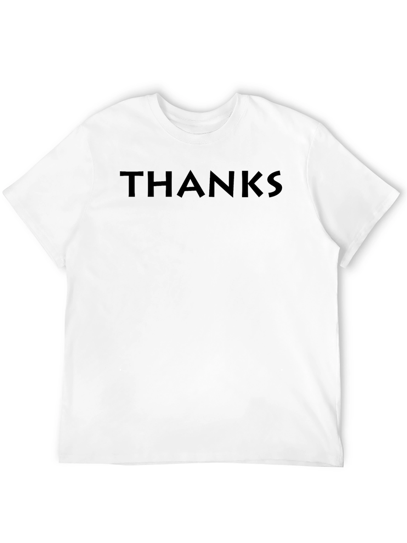 Black Men's Black THANKS Graphic Crew Neck T-Shirt view 12