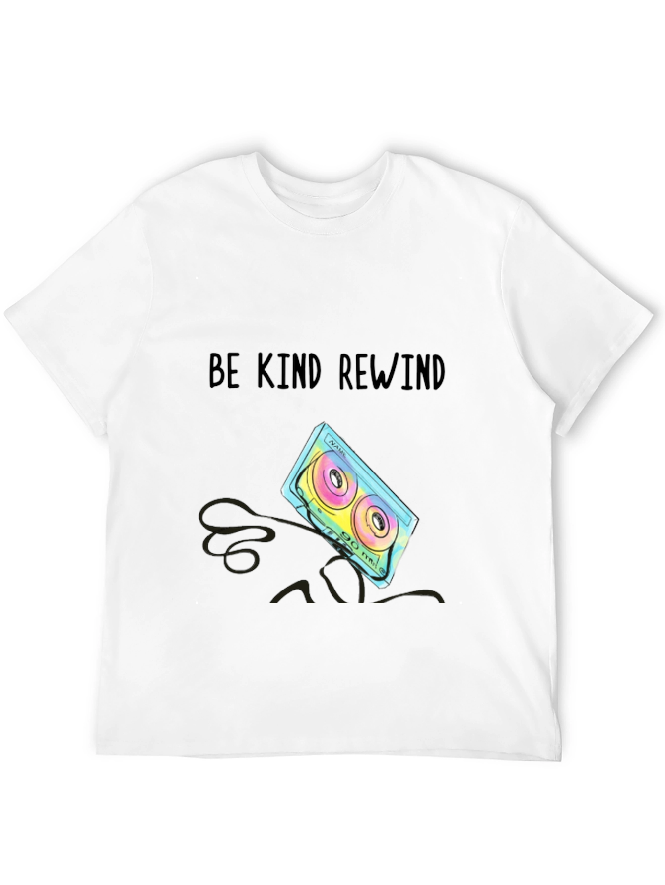 Black Be Kind Rewind Cassette Tape T-Shirt view 12