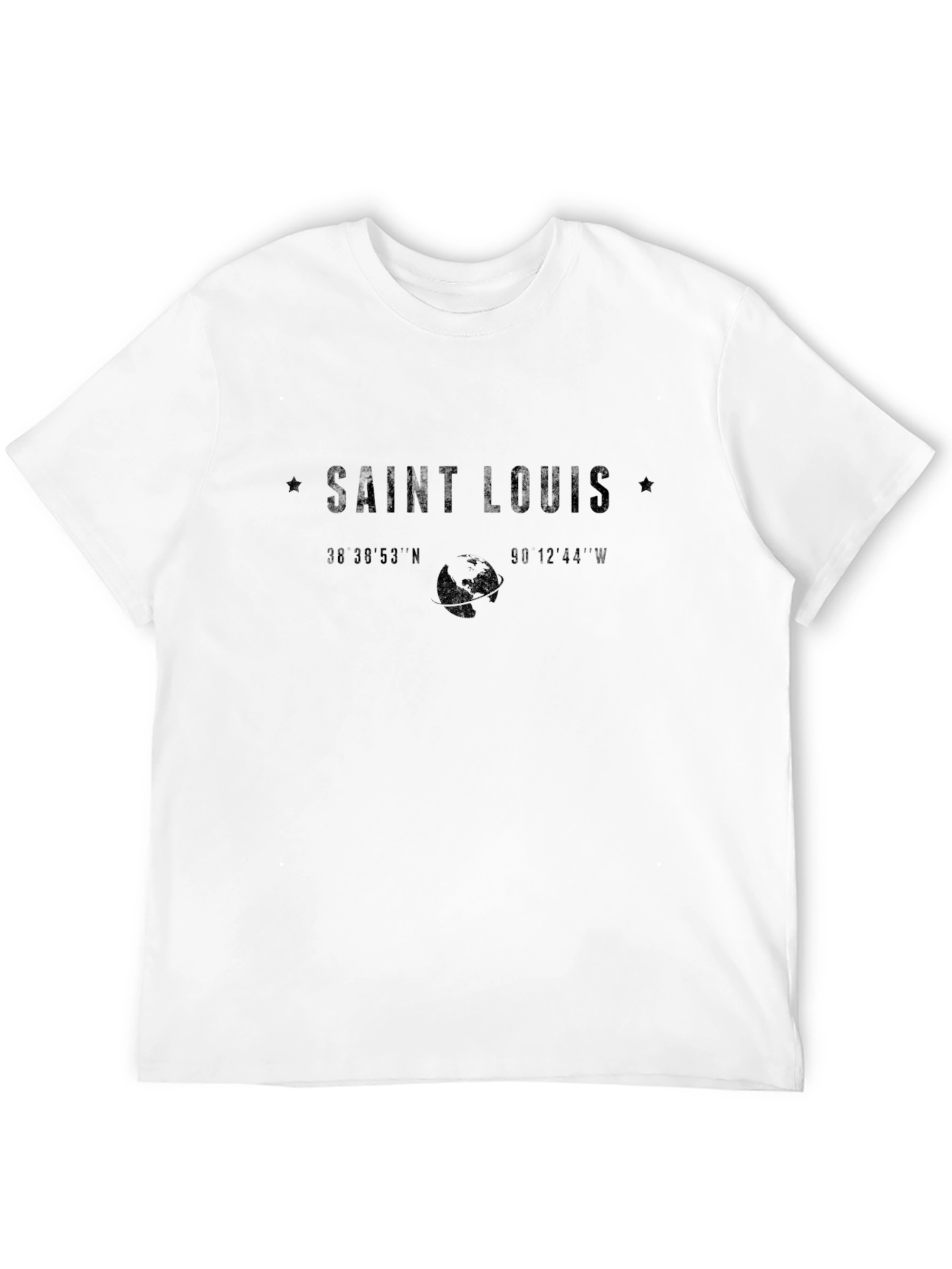 Black Saint Louis Coordinates Graphic T-Shirt view 12