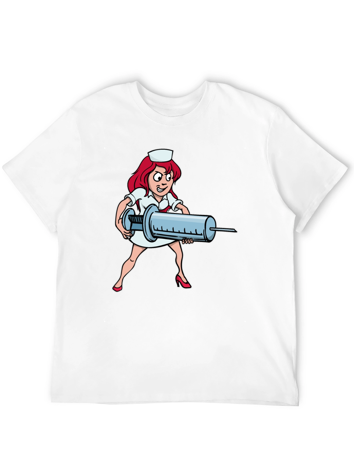 Black Cartoon Nurse Graphic T-Shirt view 12