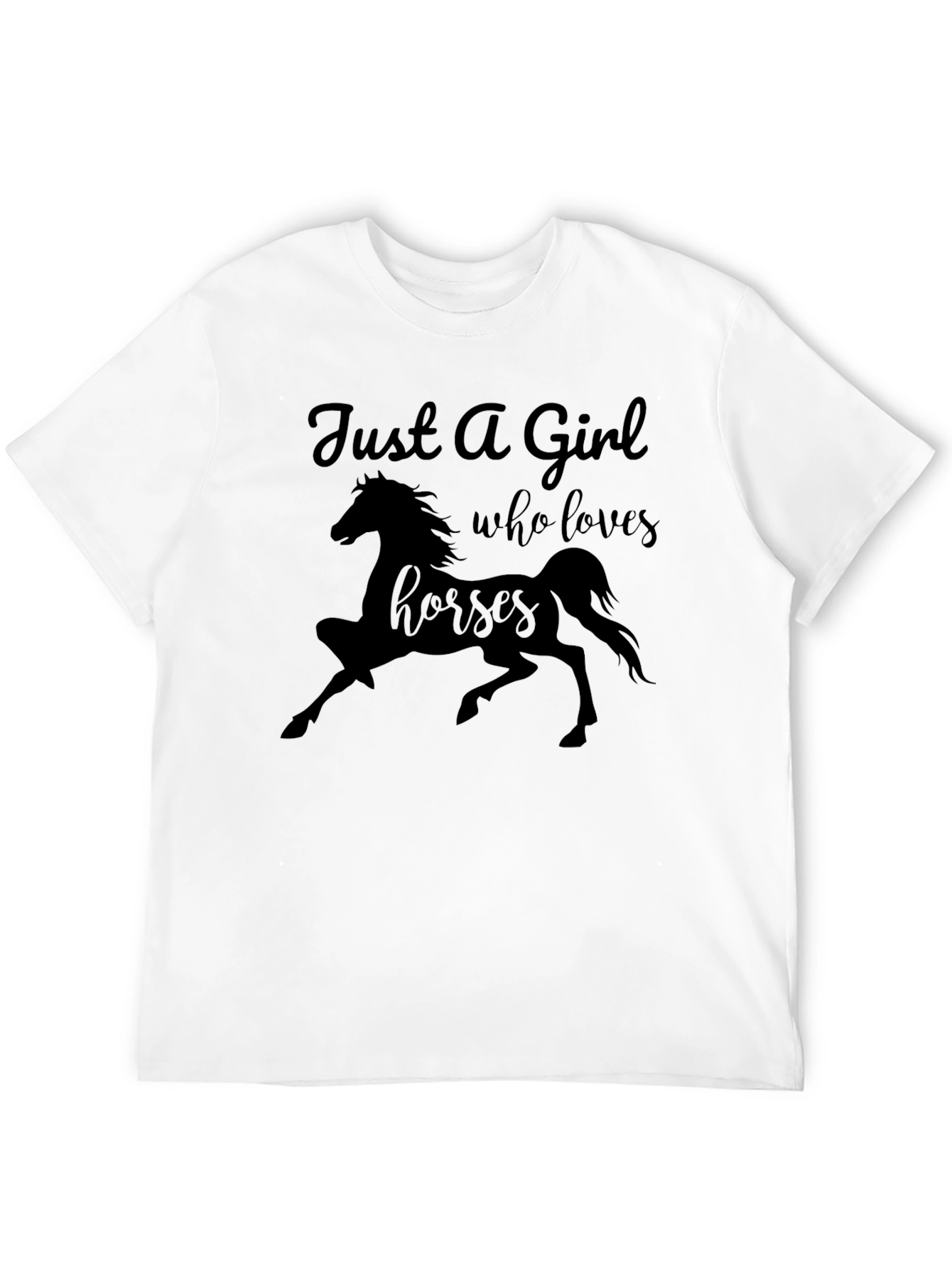 Black Just a Girl Who Loves Horses T-Shirt view 12