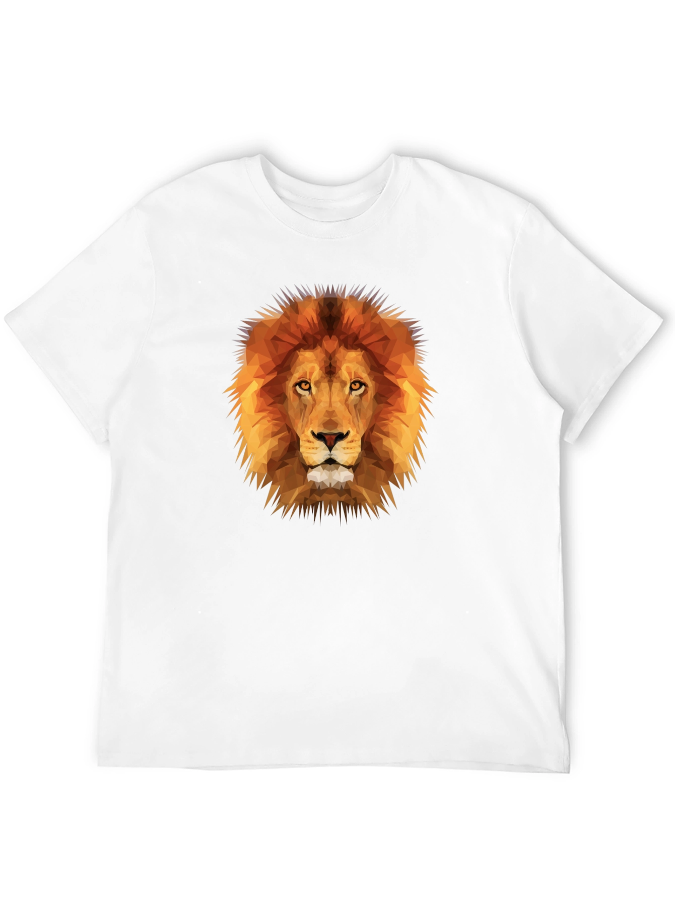 Black Geometric Lion Head Graphic Tee view 12