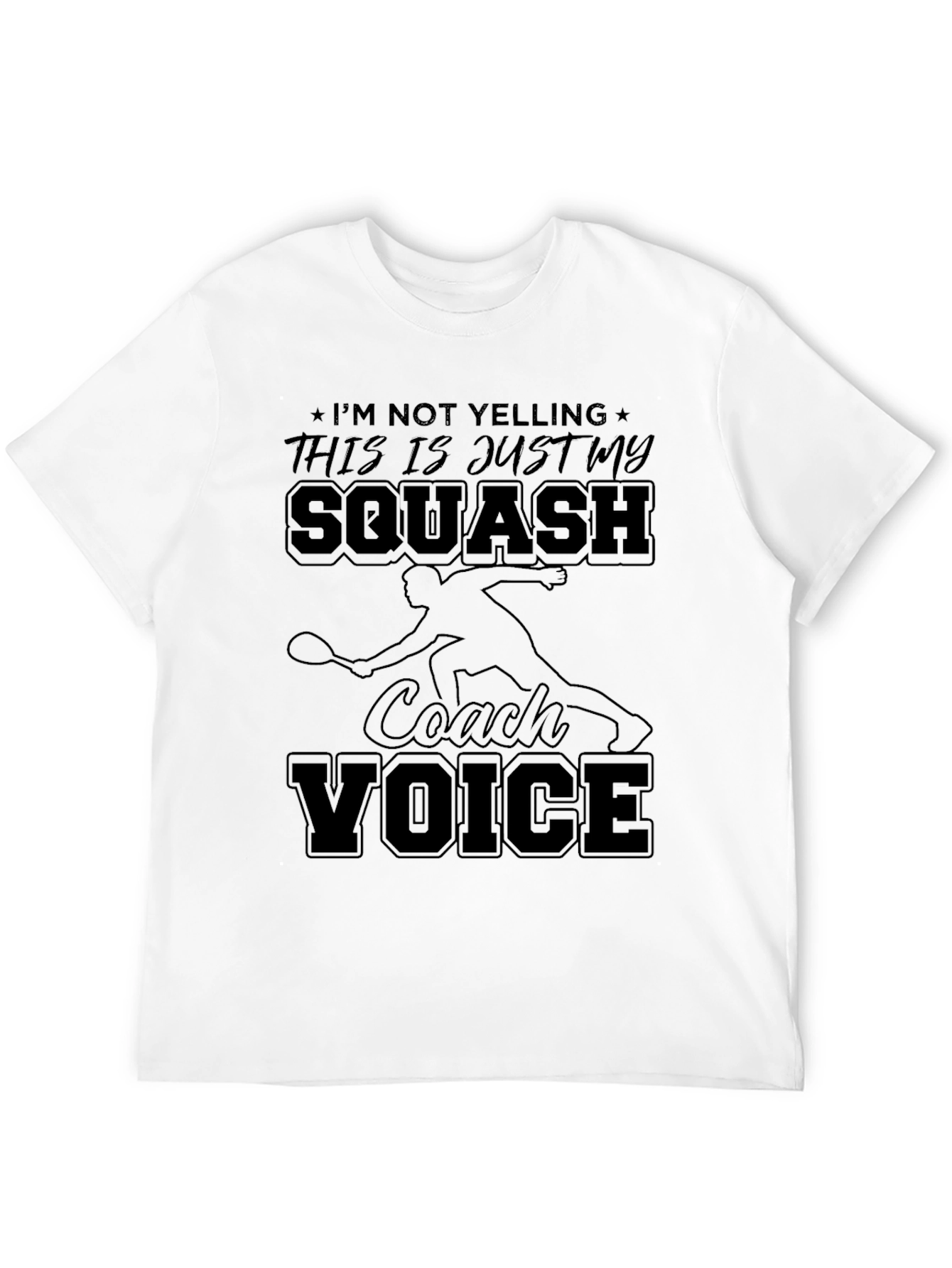 Black Squash Coach Voice T-Shirt - Funny Squash Tee view 12