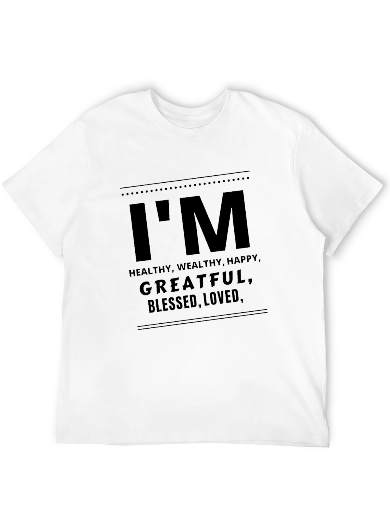 Black I'm Healthy, Grateful, Blessed Men's Black T-Shirt view 12