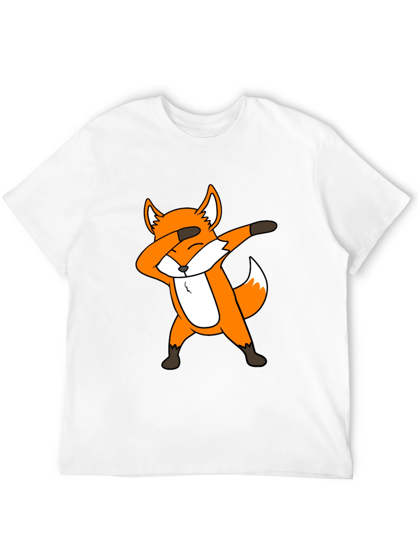 Black Dabbing Fox Graphic Tee - Black Cotton T-Shirt view 12