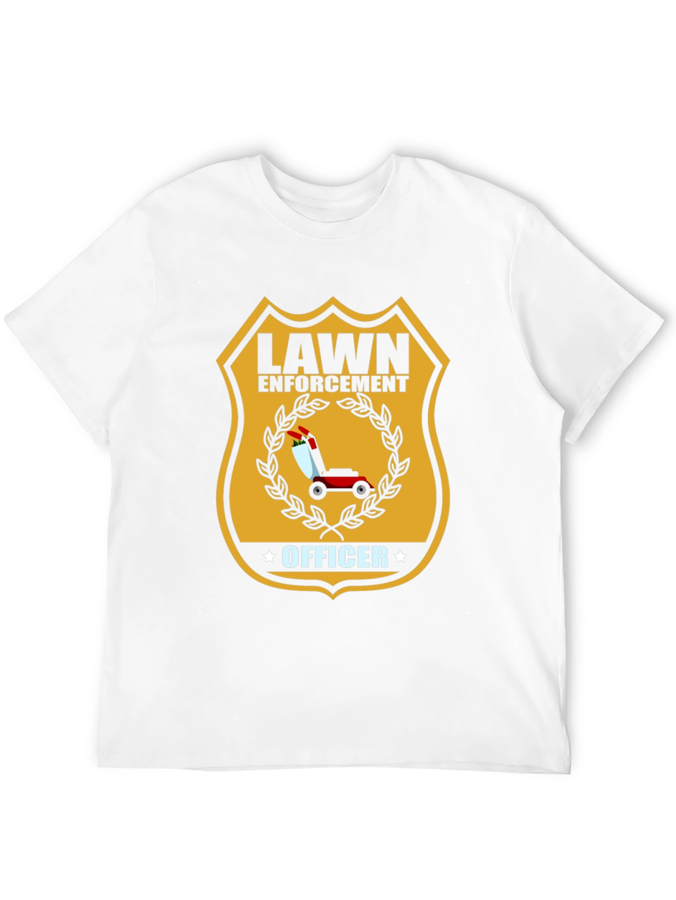Black Lawn Enforcement Officer Graphic Tee - Funny Lawn Care T-Shirt view 12