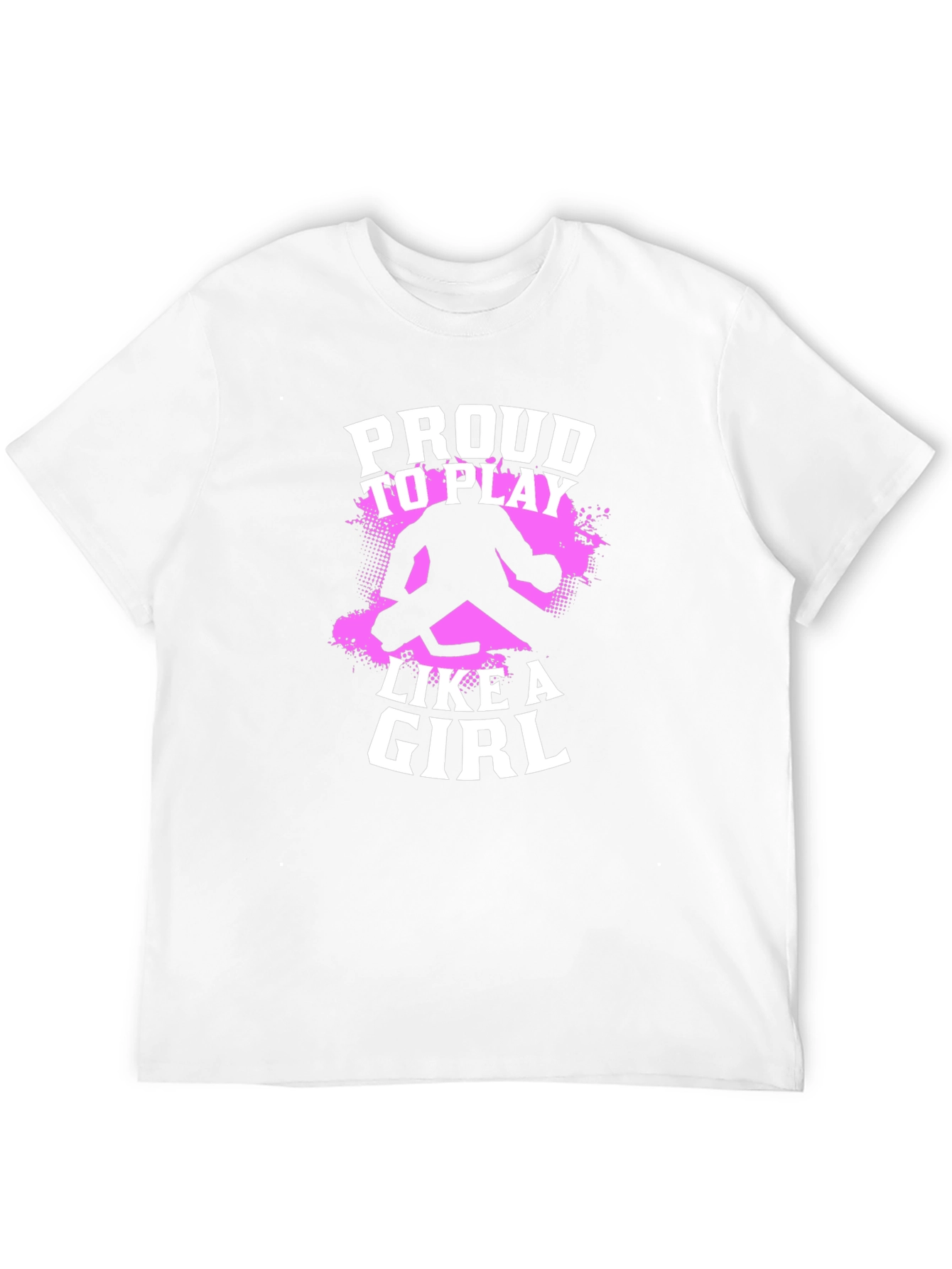Black Proud to Play Like a Girl Hockey Graphic T-Shirt view 12