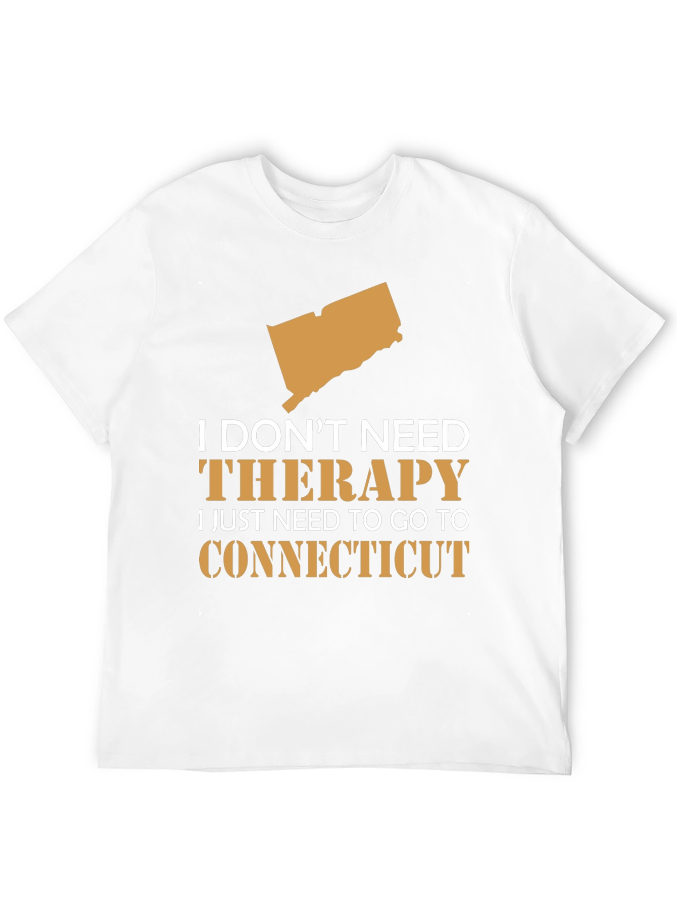 Black Connecticut State Map T-Shirt Therapy Funny Graphic Tee view 12