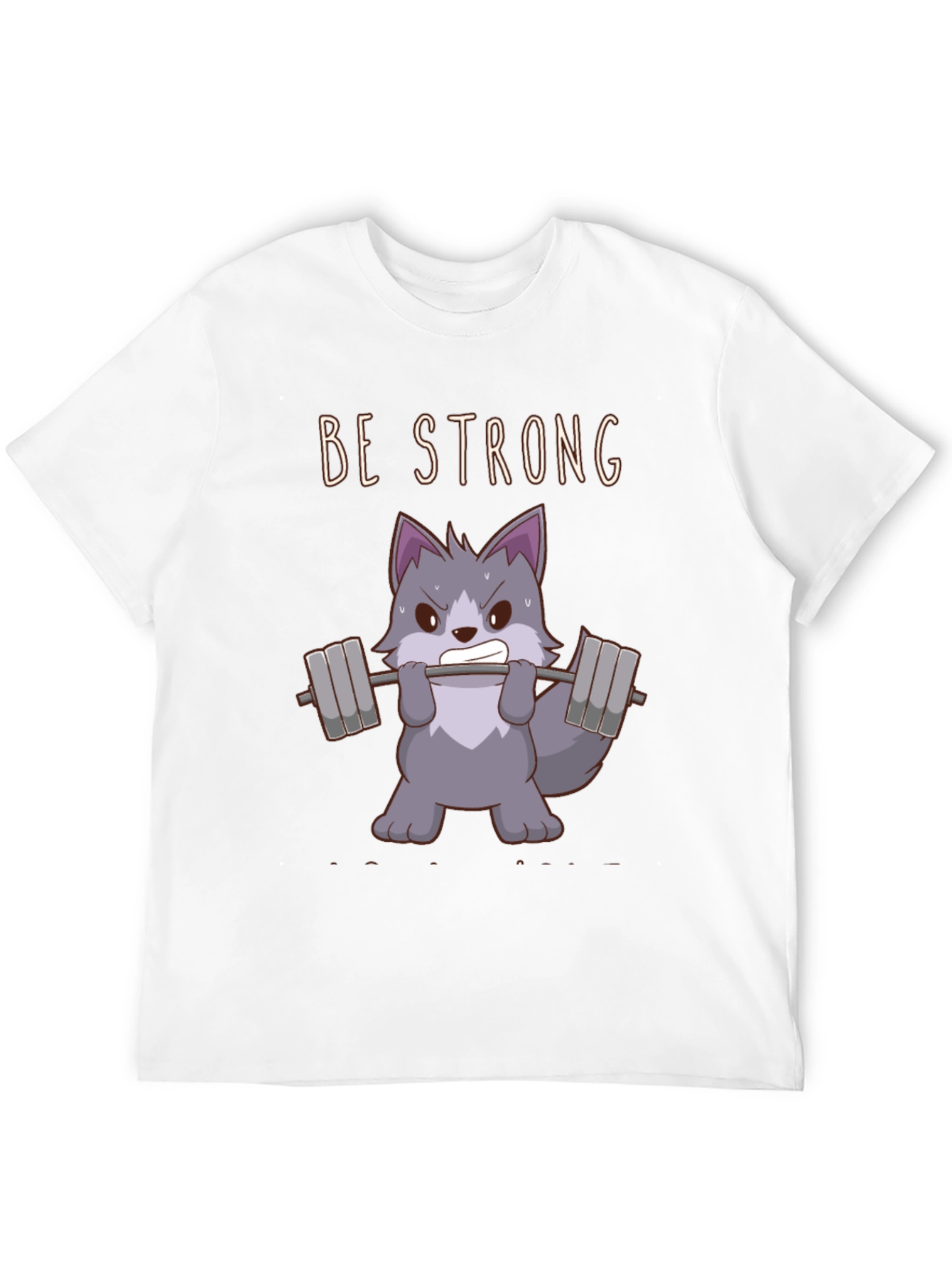 Black Be Strong Wolf Graphic T-Shirt - Black Cotton Tee view 12