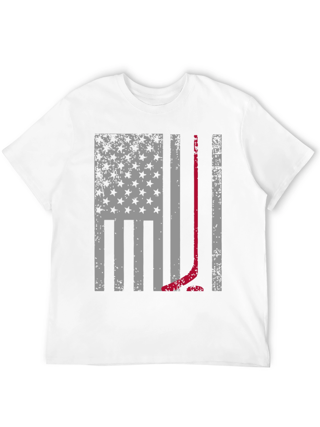 Black Hockey American Flag T-Shirt view 12
