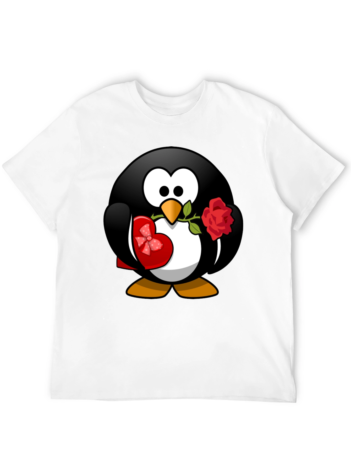 Black Penguin Love T-Shirt - Valentine's Day Gift view 12