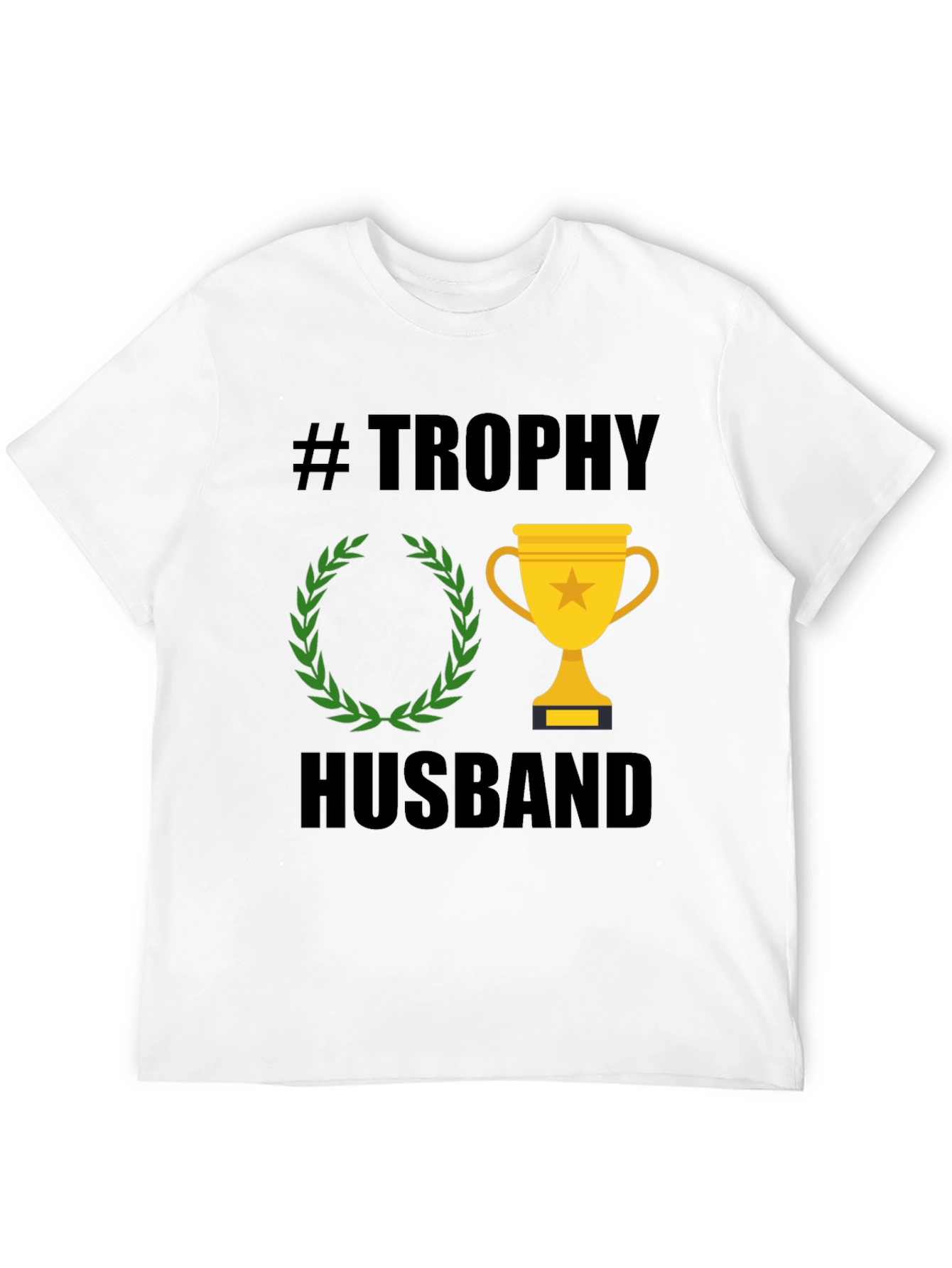 Black Trophy Husband Graphic Tee - Black Cotton T-Shirt view 12