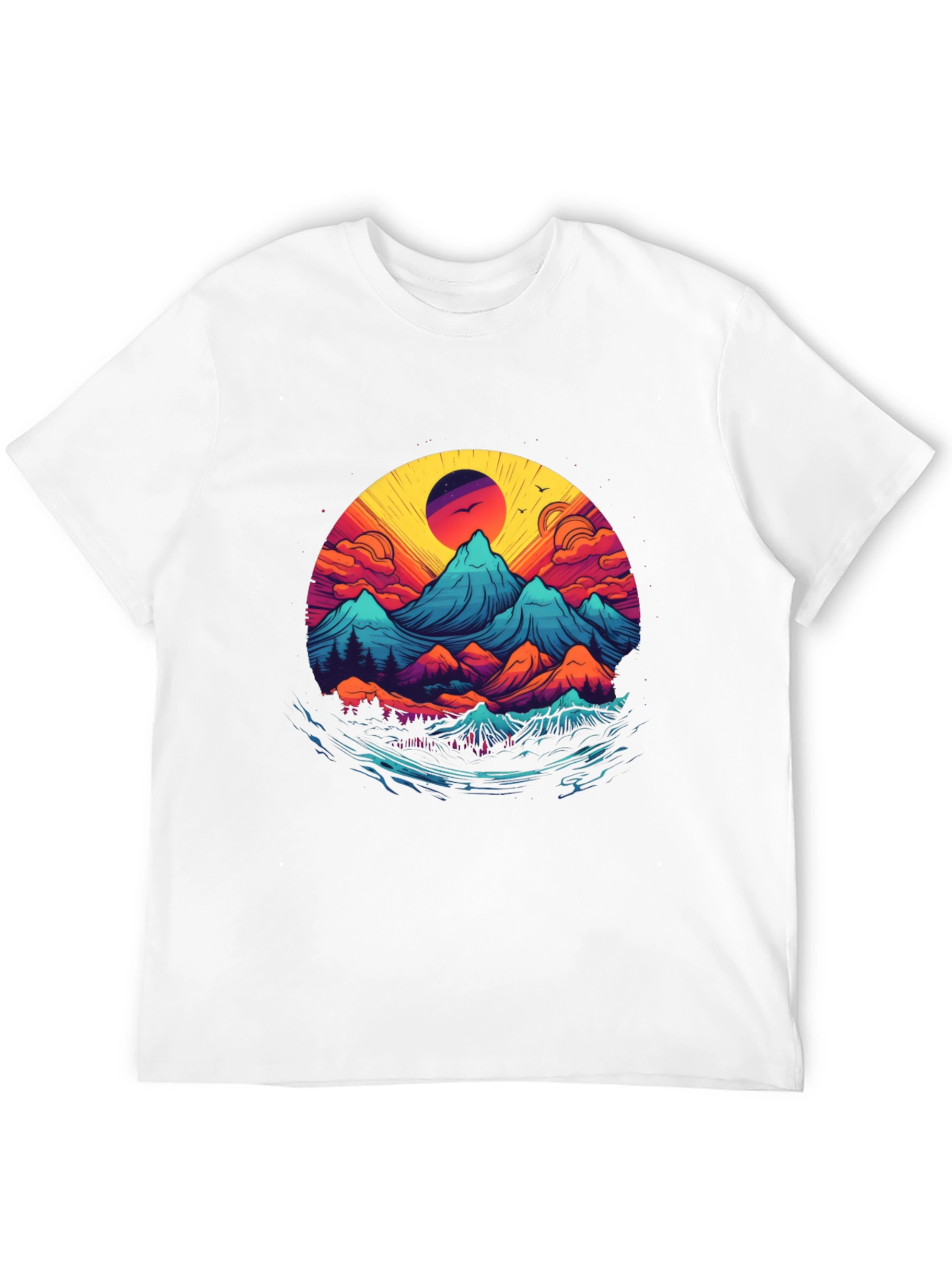 Black Mountain Sunset Graphic Tee - Nature Inspired Design view 12