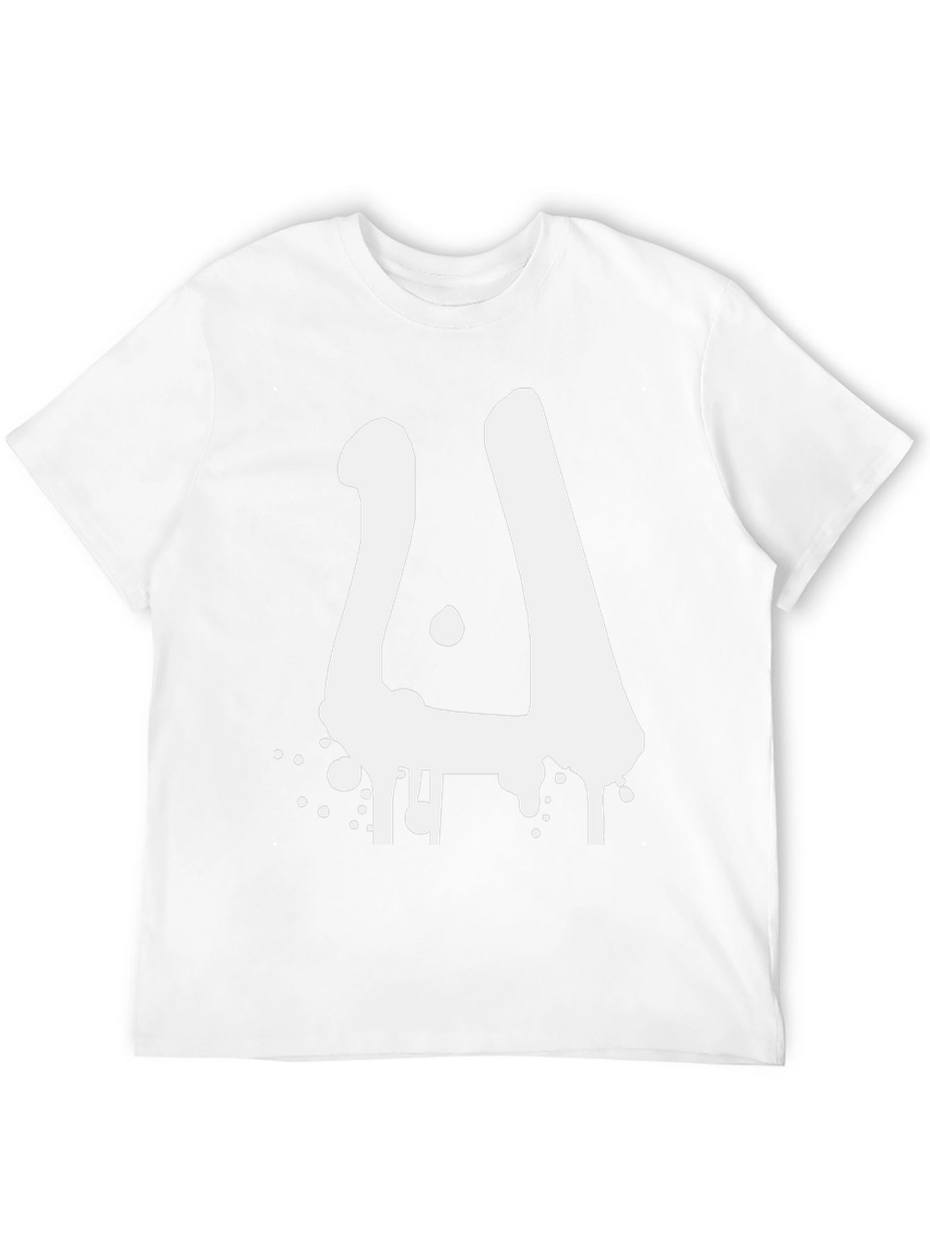Black Men's Black Graphic Tee - Abstract White Design view 12