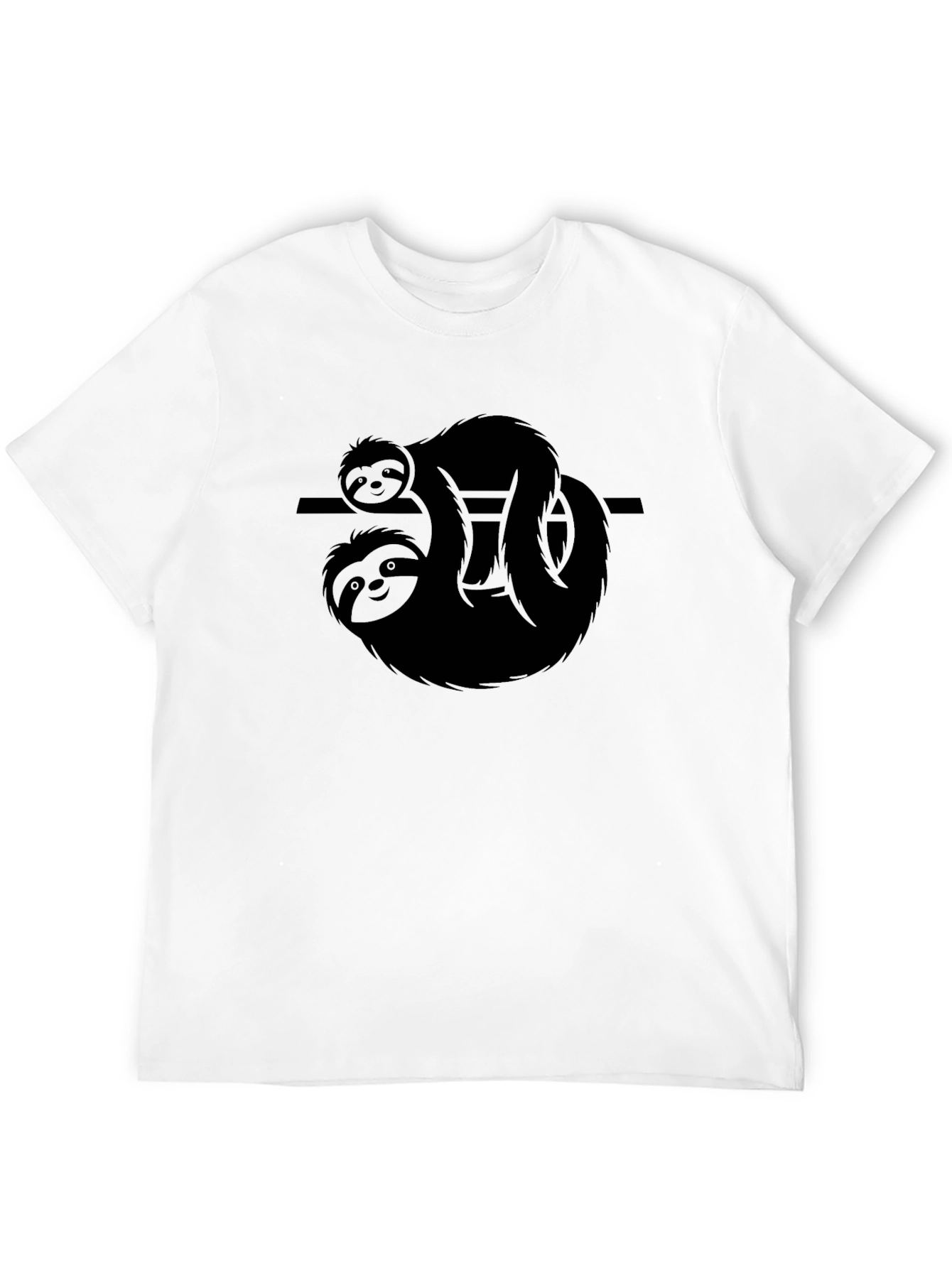 Black Sloth Graphic Tee - Men's Black Cotton T-Shirt view 12