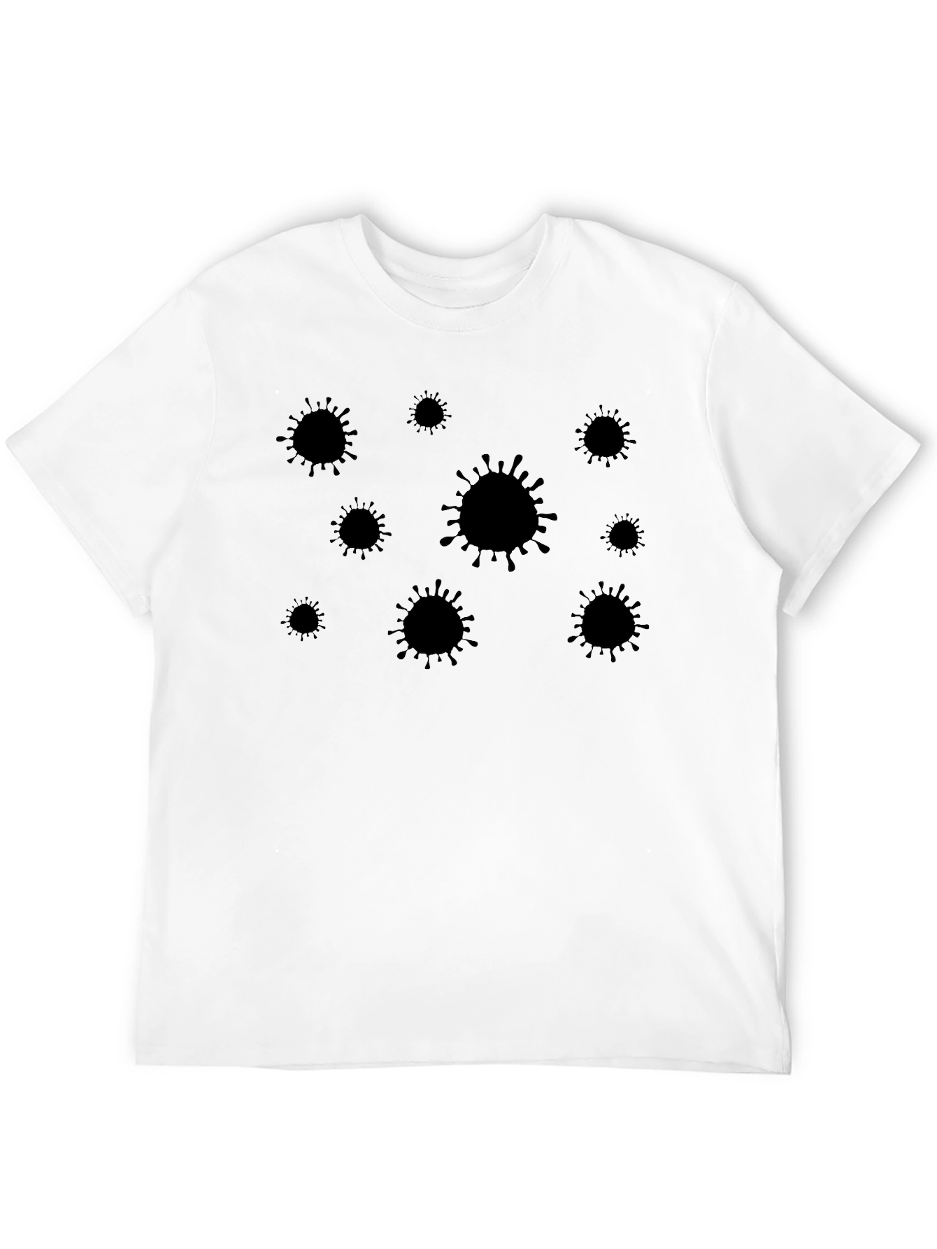 Black Men's Black Virus Graphic Tee - Novelty Design view 12