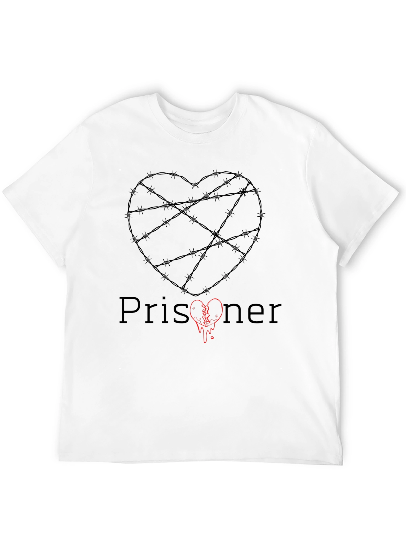 Black Prisoner Heart Graphic T-Shirt - Dark Humor Tee view 12