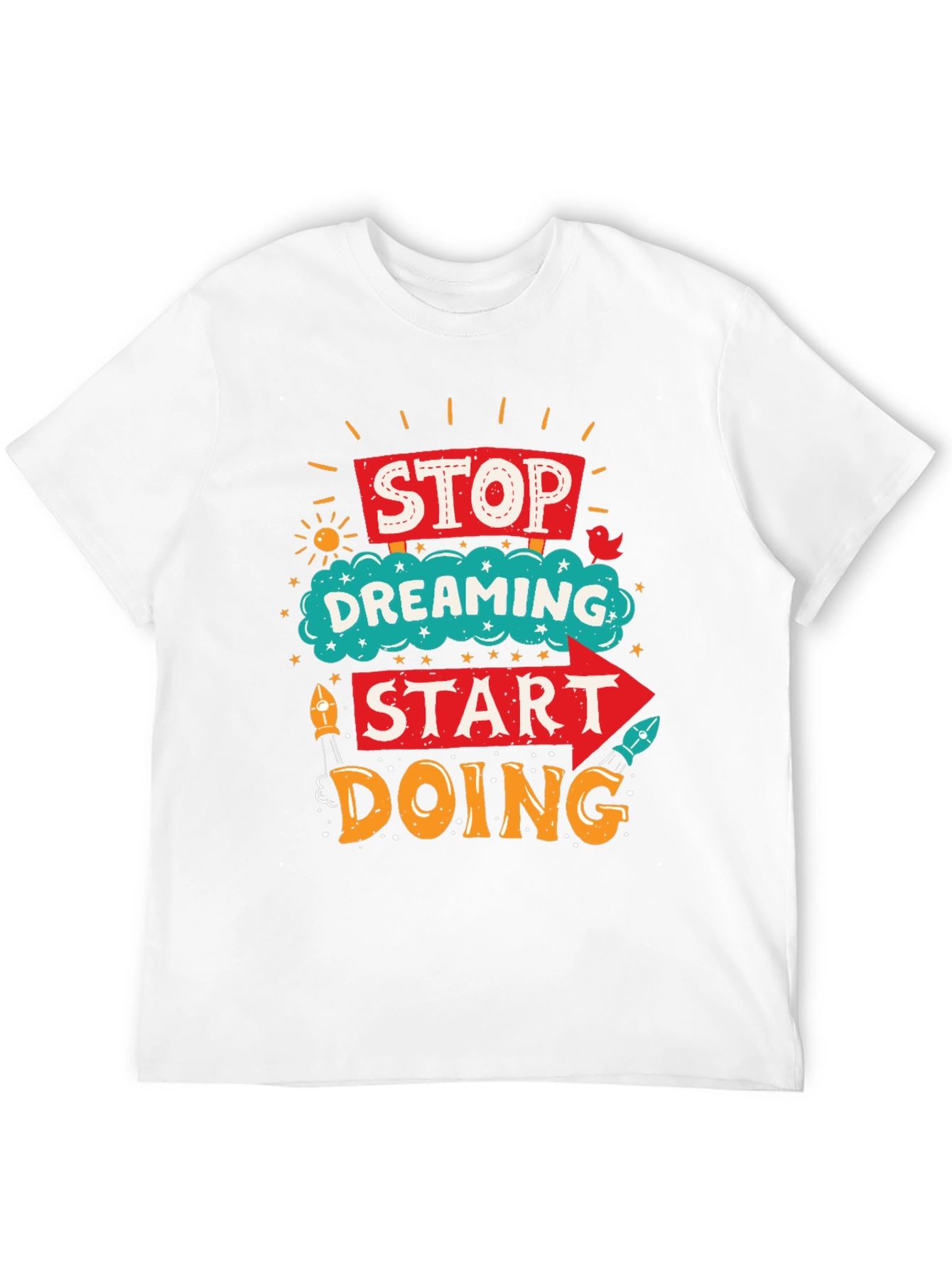 Black Stop Dreaming Start Doing Graphic Tee view 12