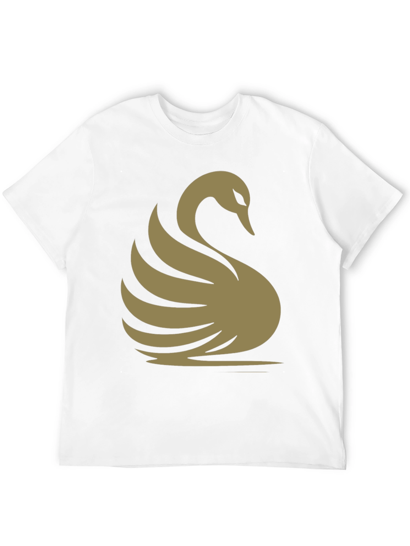 Black Elegant Swan Graphic Tee - Classic Black Cotton T-Shirt view 12